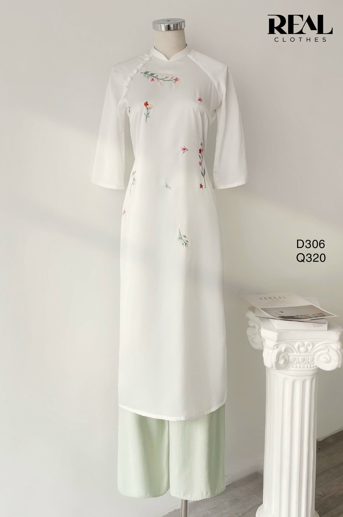 Áo dài cách tân vivi trắng