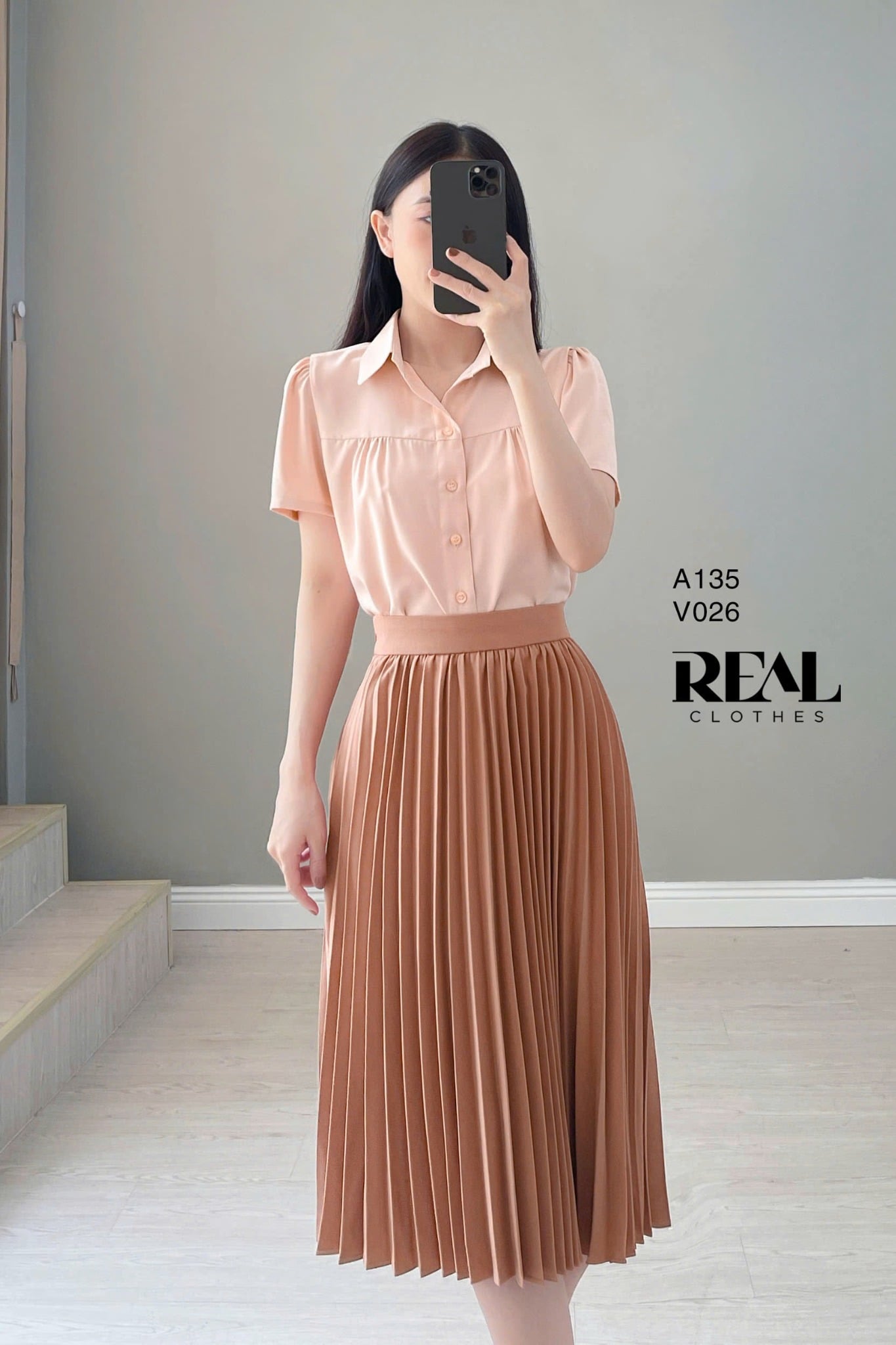 Sơ Mi Cánh Tiên Cam Nhạt