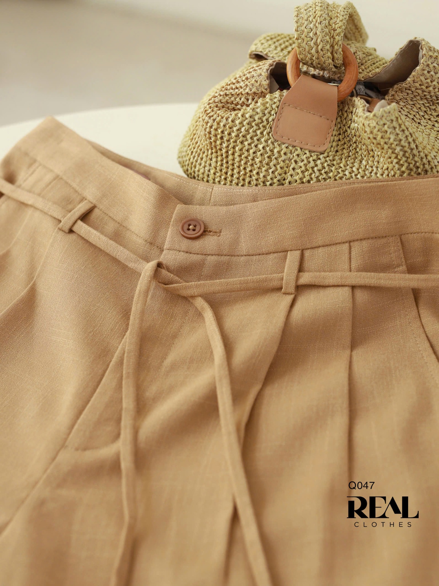 Quần suông HQ linen cafe sữa