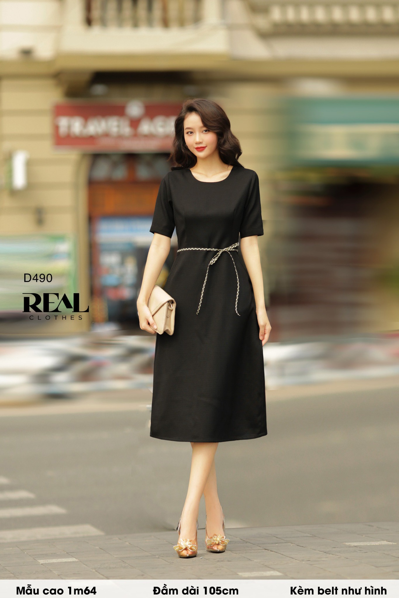 Đầm classic đen (Kèm belt)