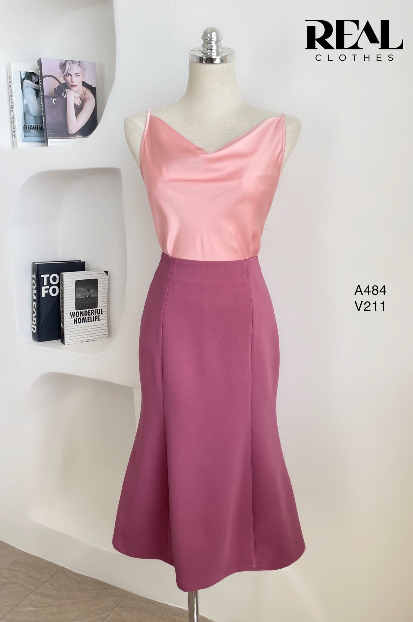 Áo cổ đổ hồng SALE