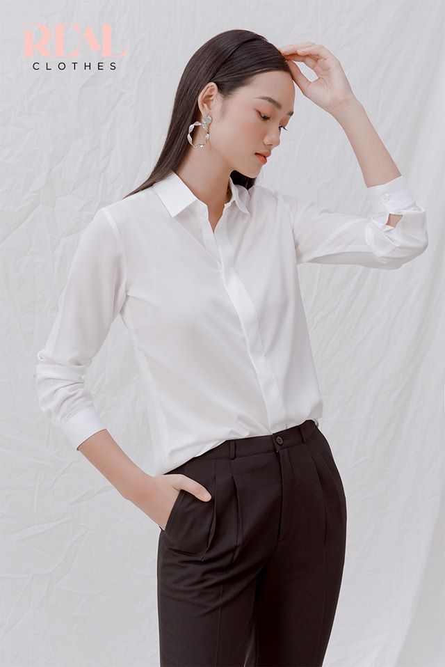 Sơ mi cổ mềm trắng