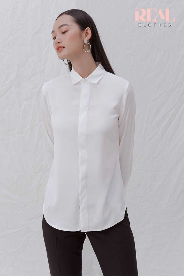Sơ mi cổ mềm trắng
