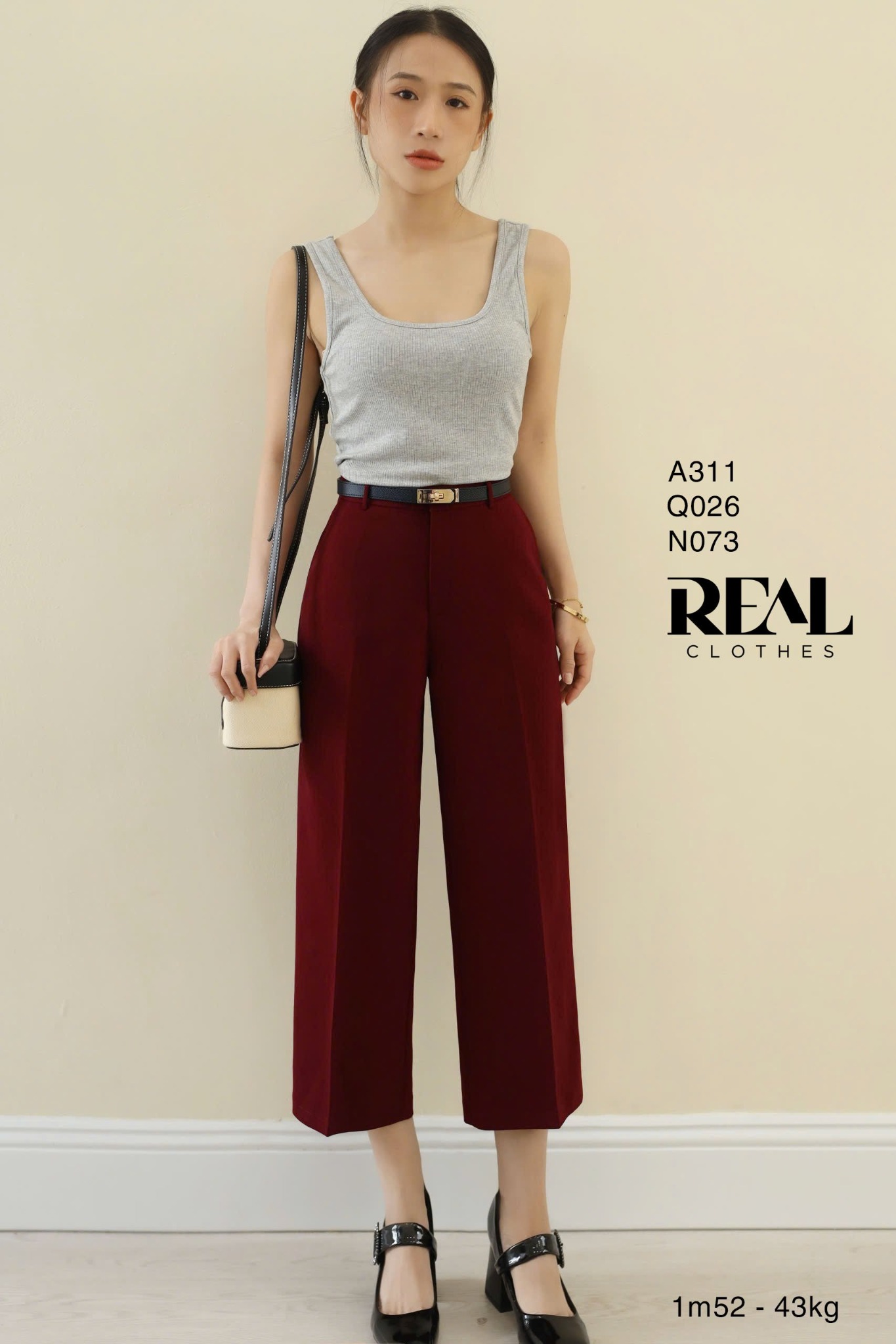 Áo tank top cổ U xám SALE