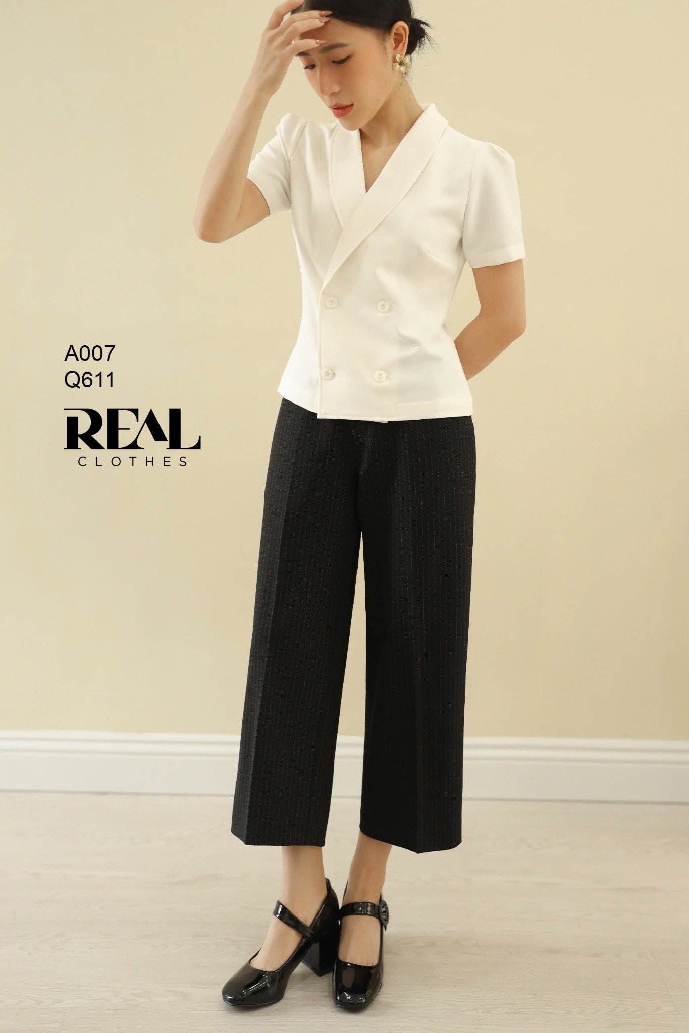 Quần culottes sọc đen SALE