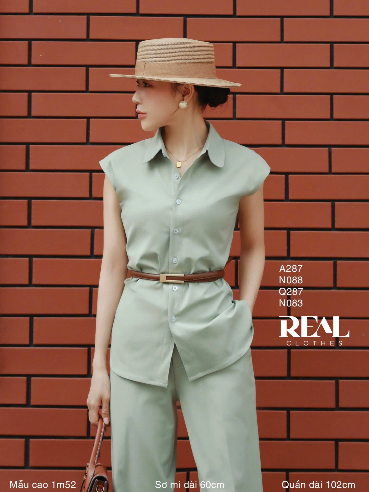 Quần suông Paris xanh đậu