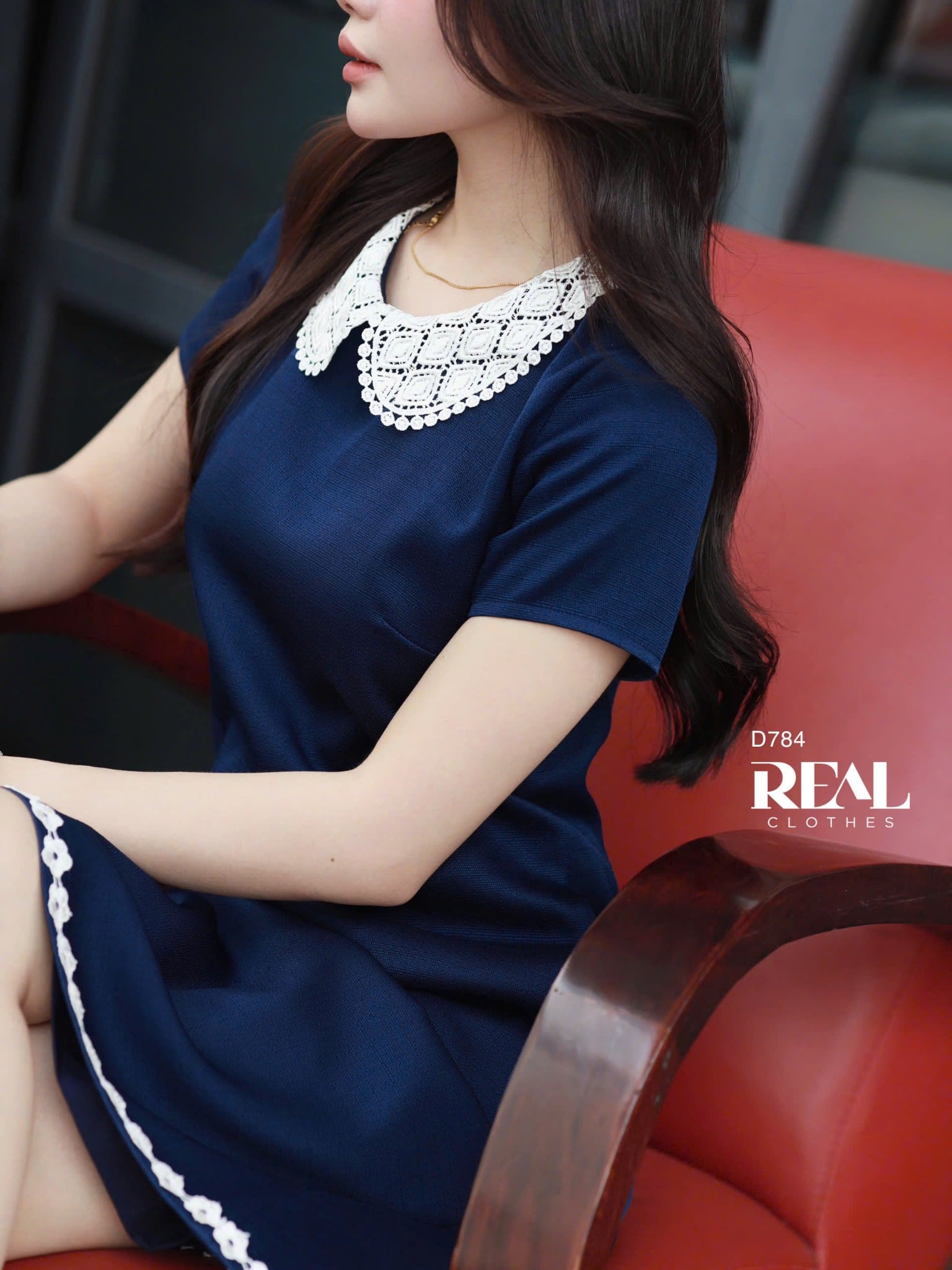 Đầm suông Paris navy