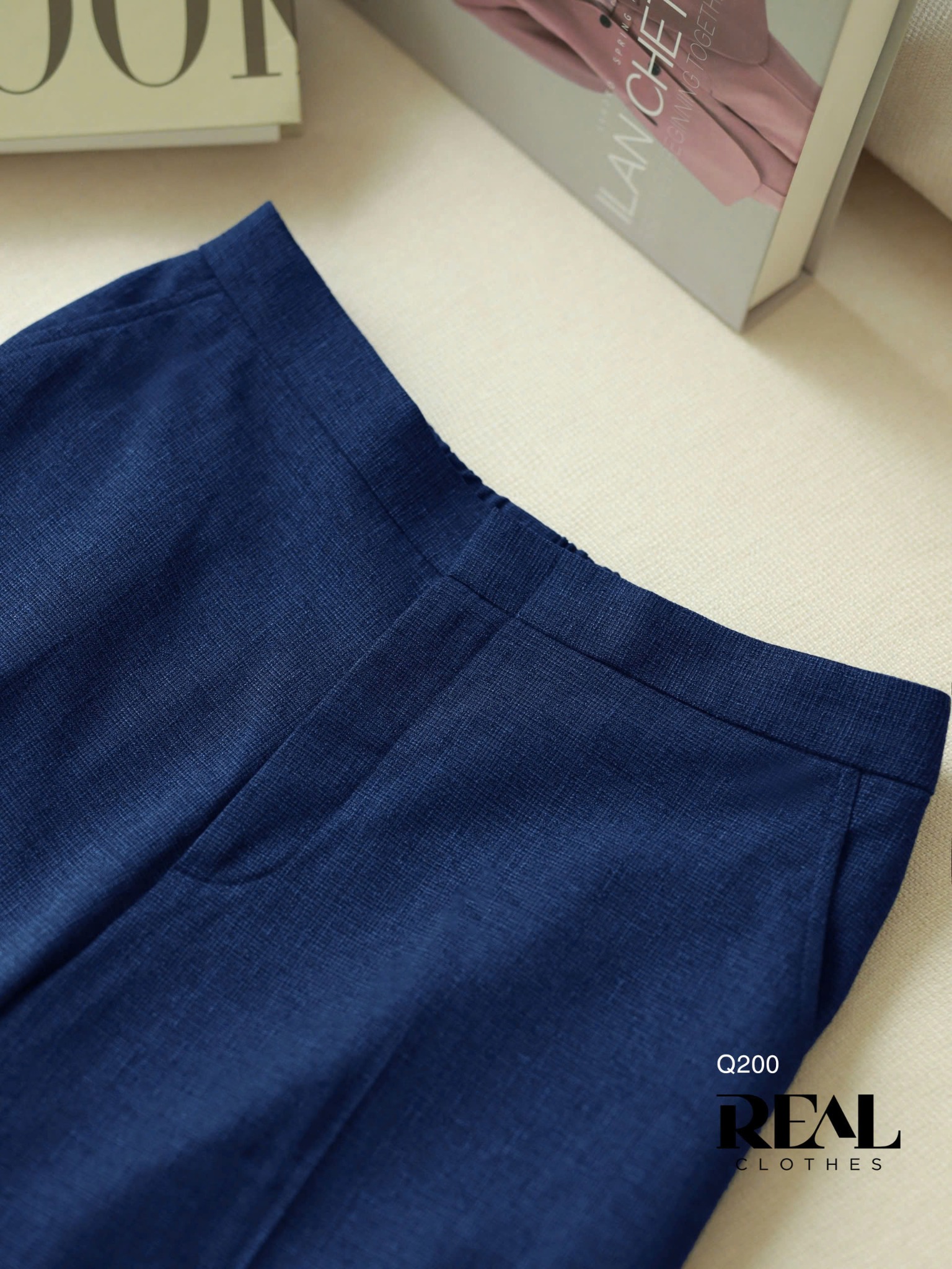 Quần lưng thun suông navy