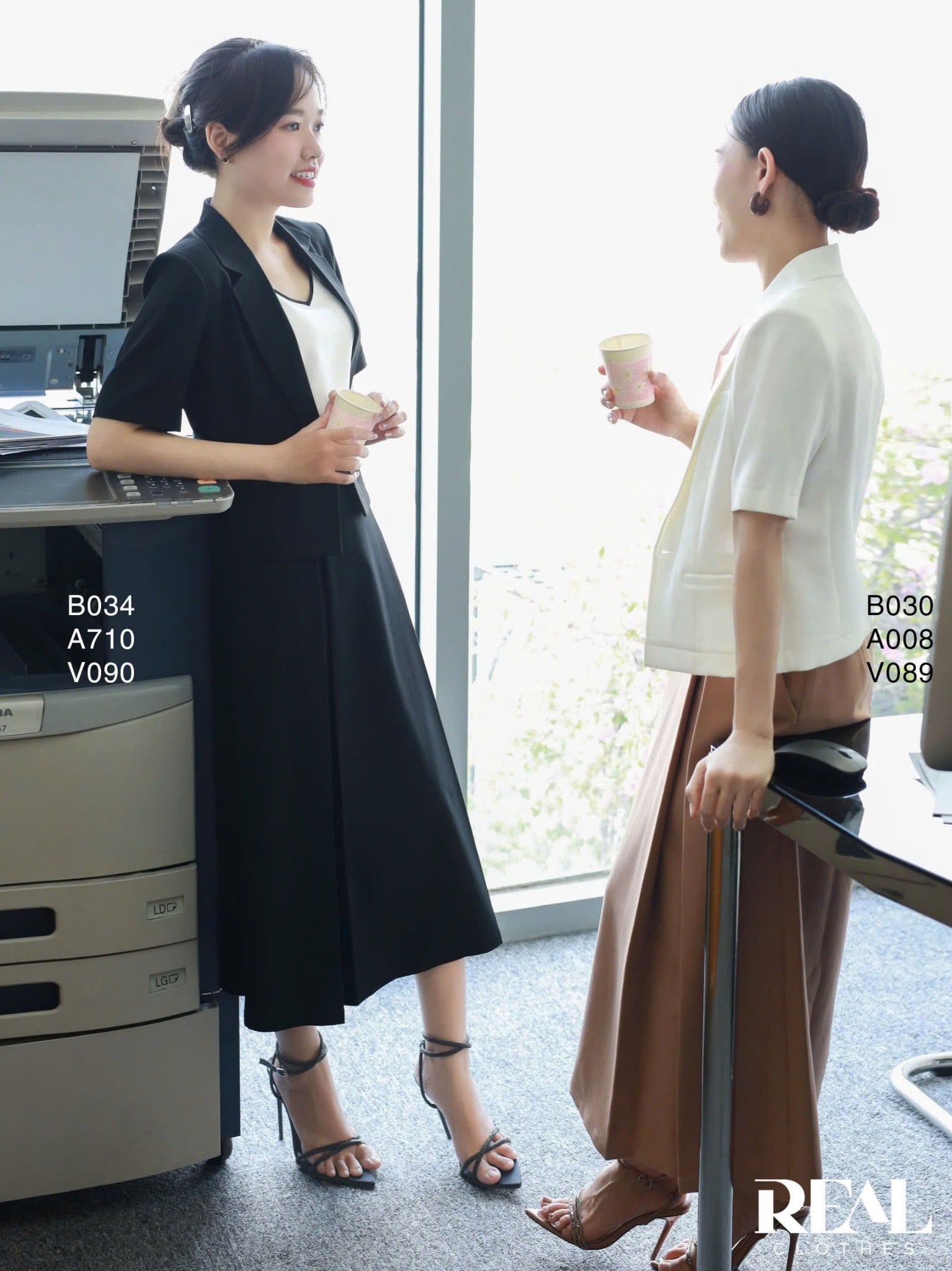 Váy 2 xếp nút cà phê sữa SALE