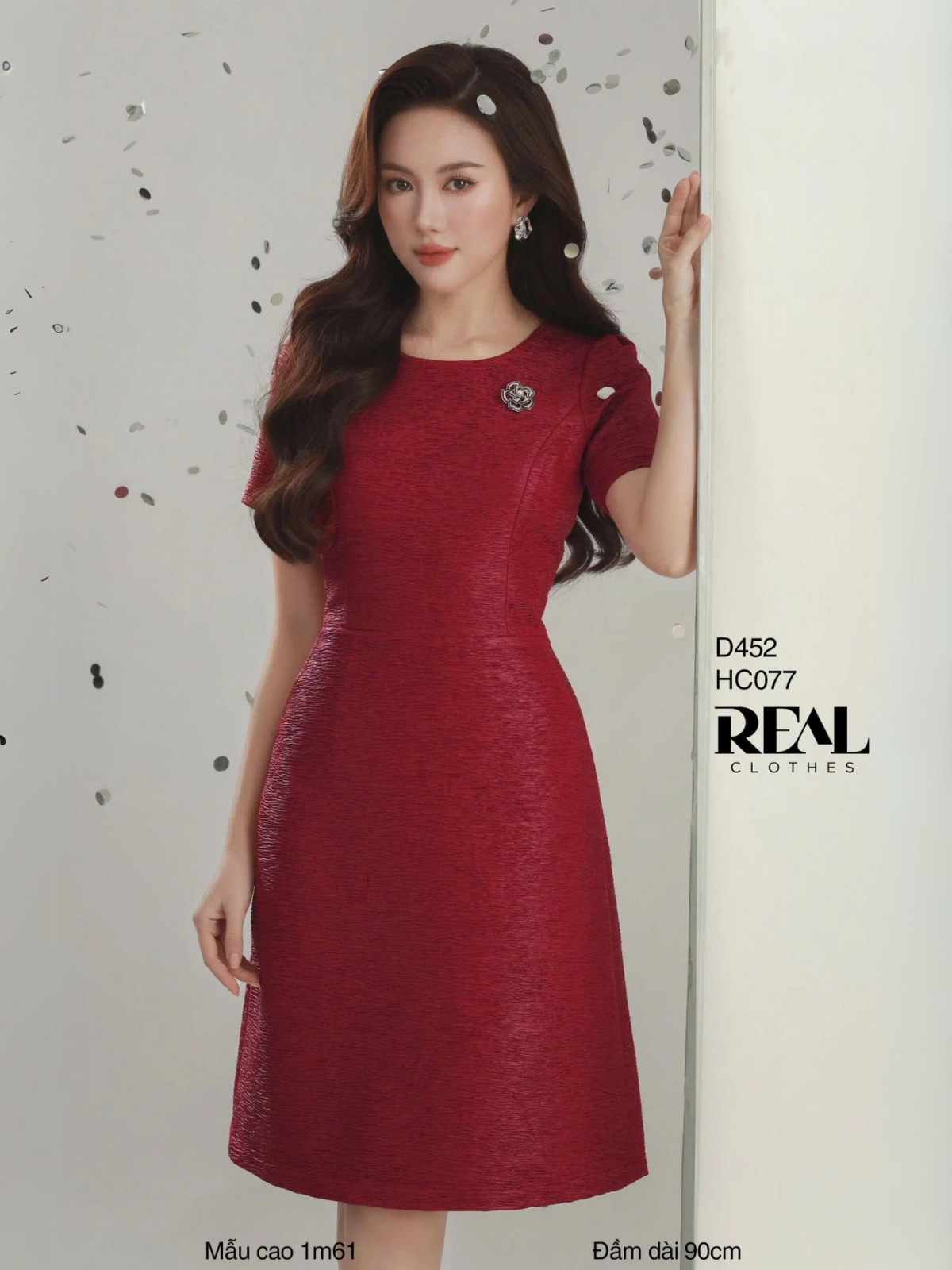 Đầm vân gỗ đỏ đô