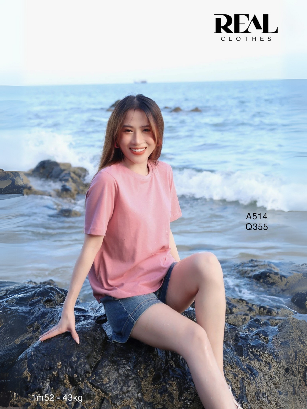  Áo thun cotton hồng SALE - size XL 