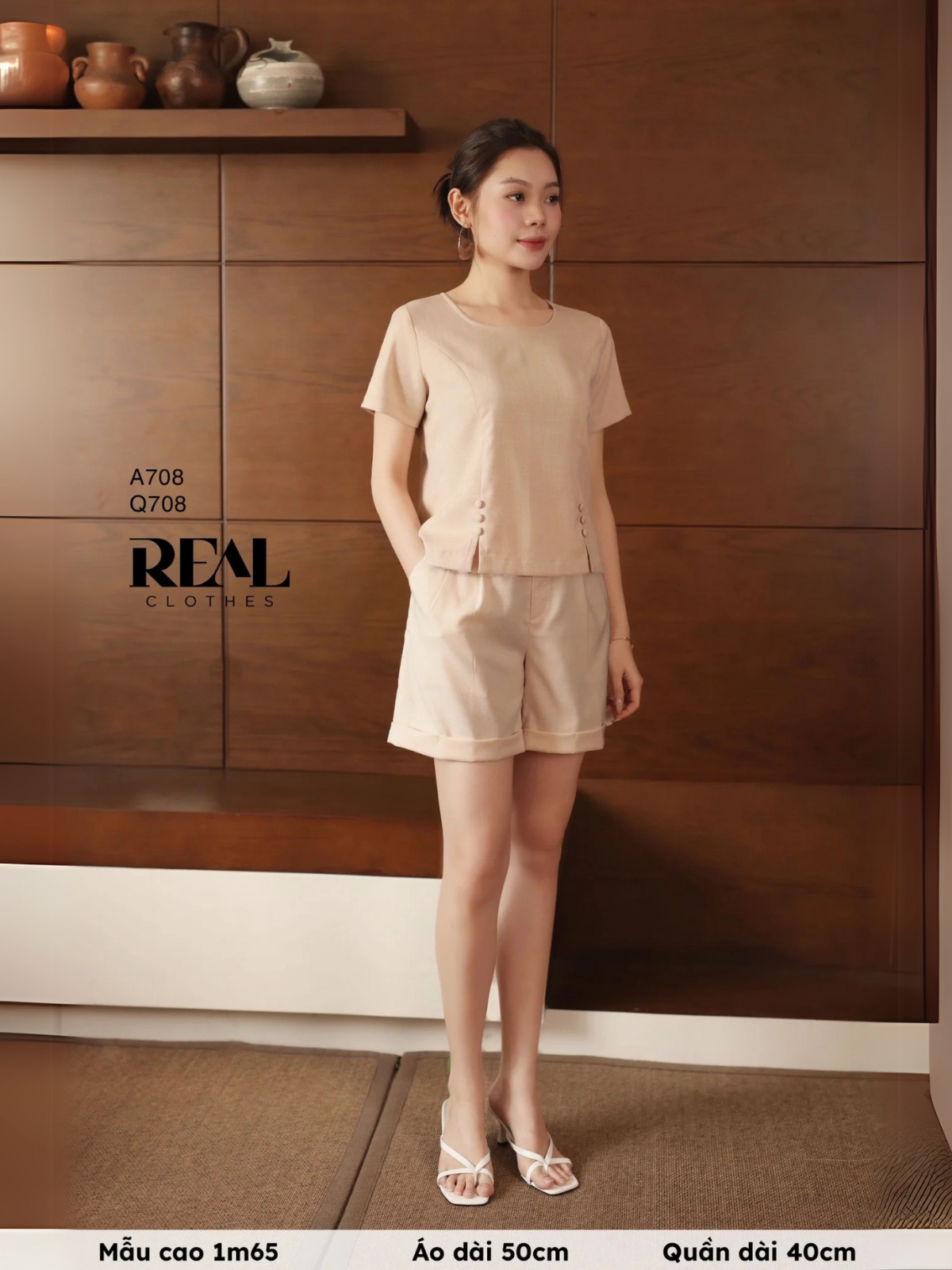  Quần short lưng thun linen bạc xỉu SALE 