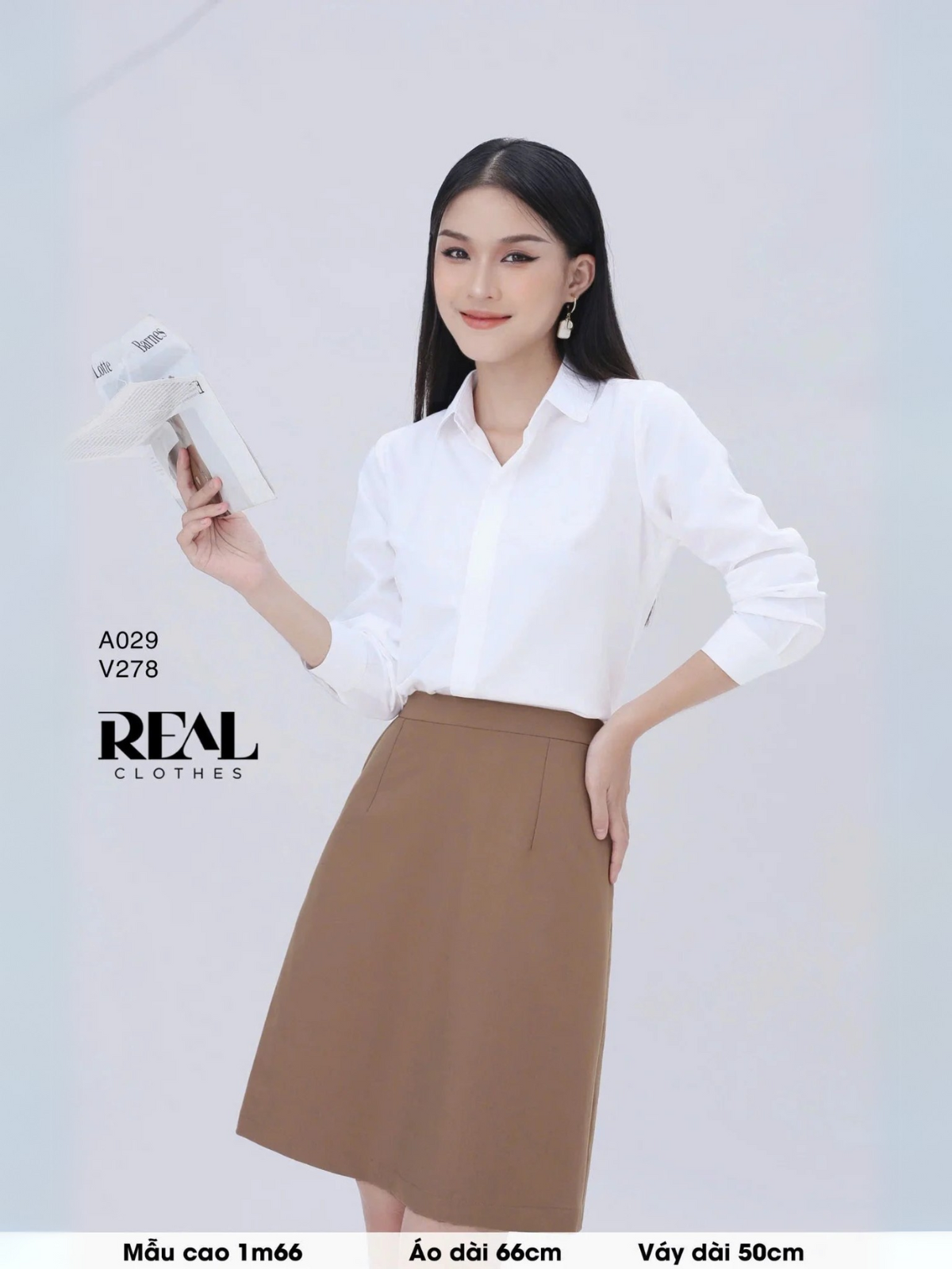 Sơ mi basic cổ nhọn trắng