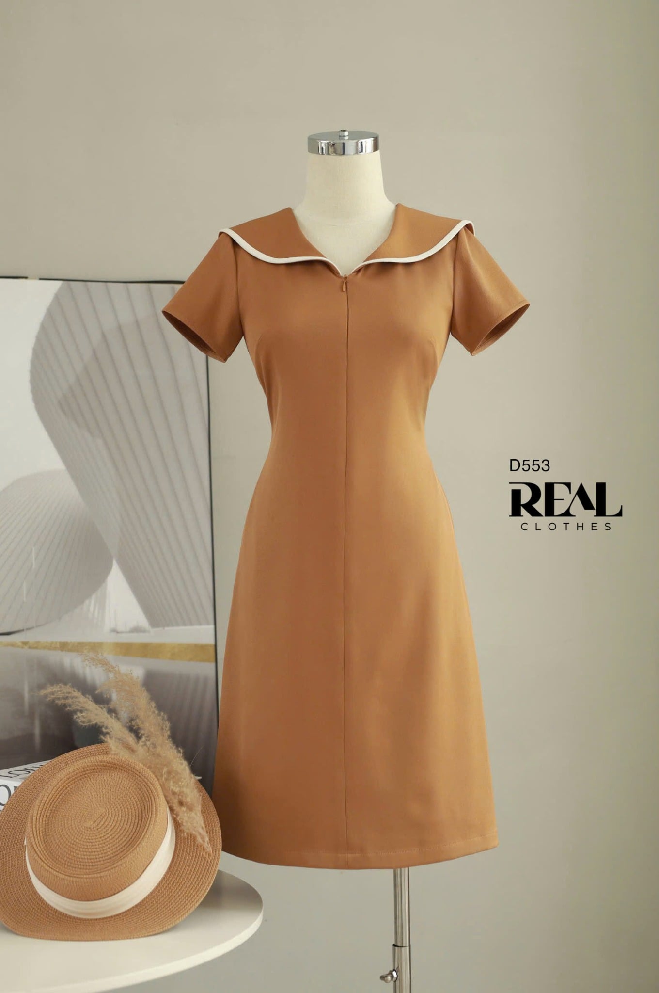 Đầm thủy thủ nâu đất SALE