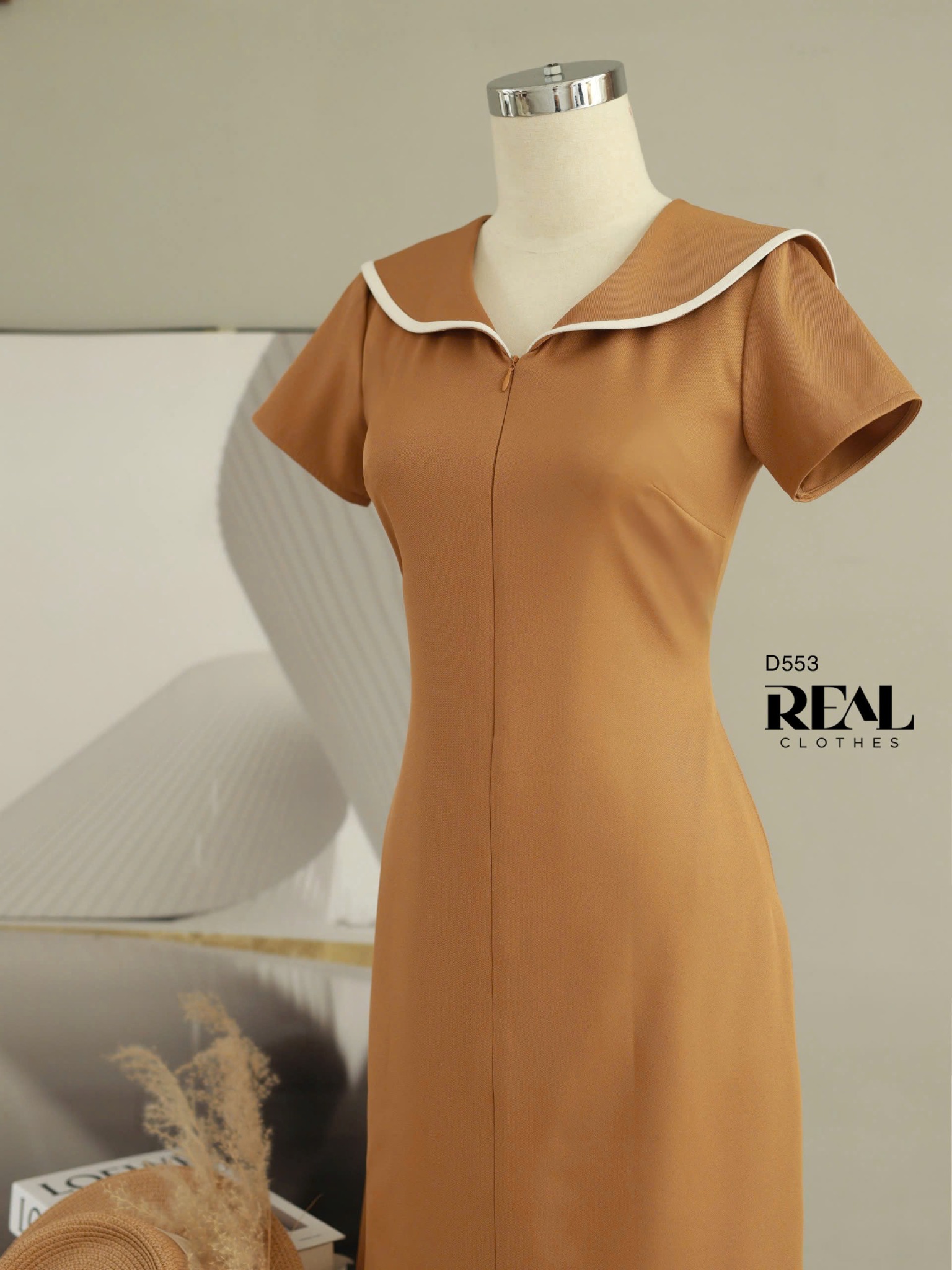 Đầm thủy thủ nâu đất SALE