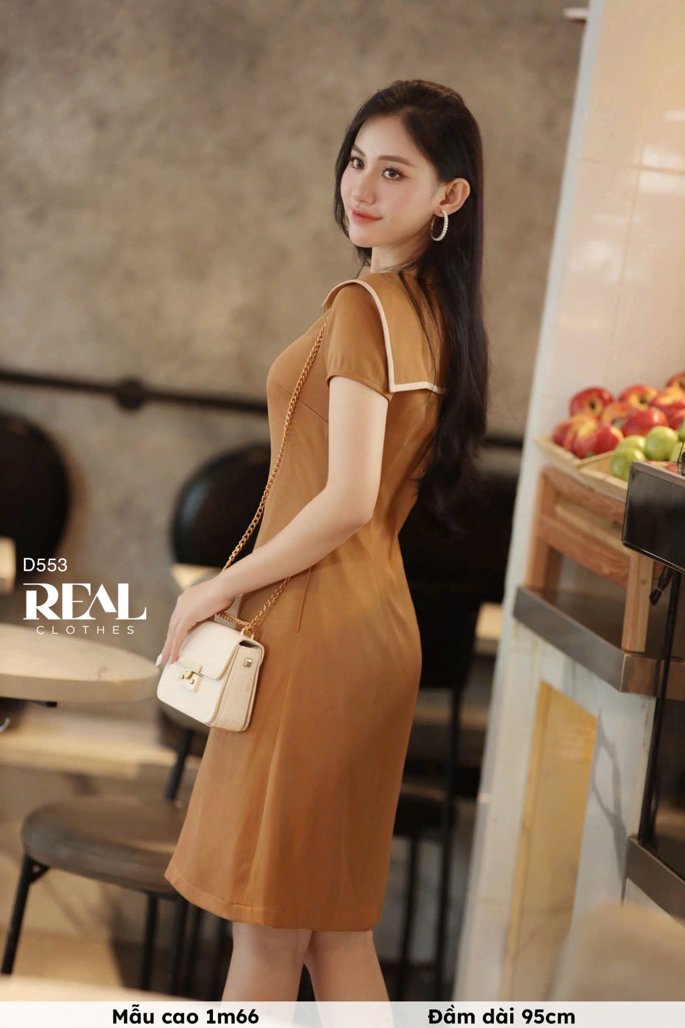 Đầm thủy thủ nâu đất SALE