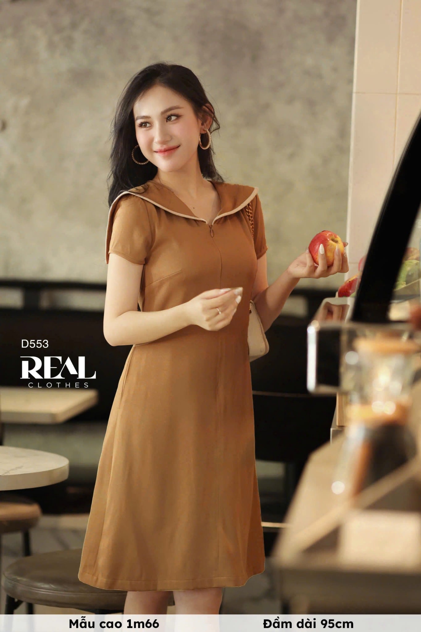 Đầm thủy thủ nâu đất SALE