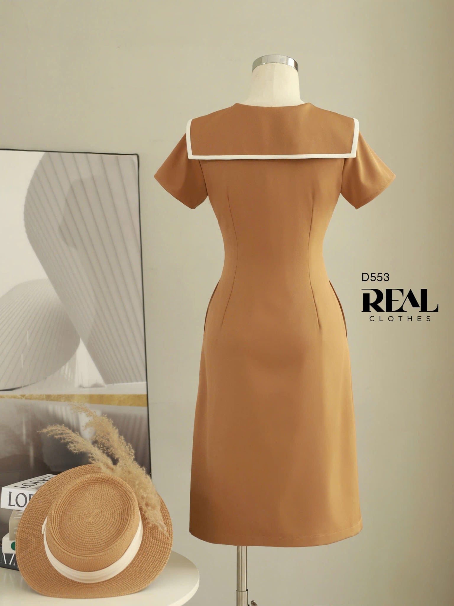 Đầm thủy thủ nâu đất SALE