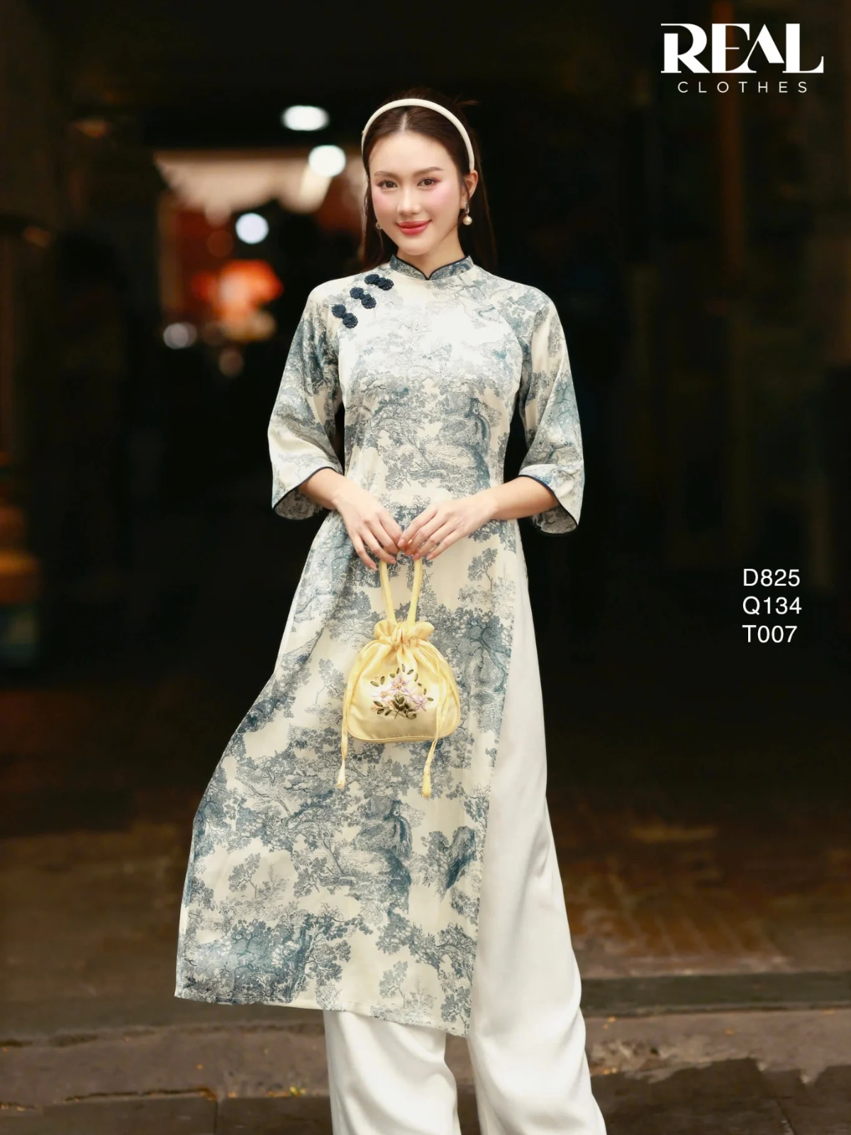  Áo dài cách tân Thủy Mặc xanh SALE 