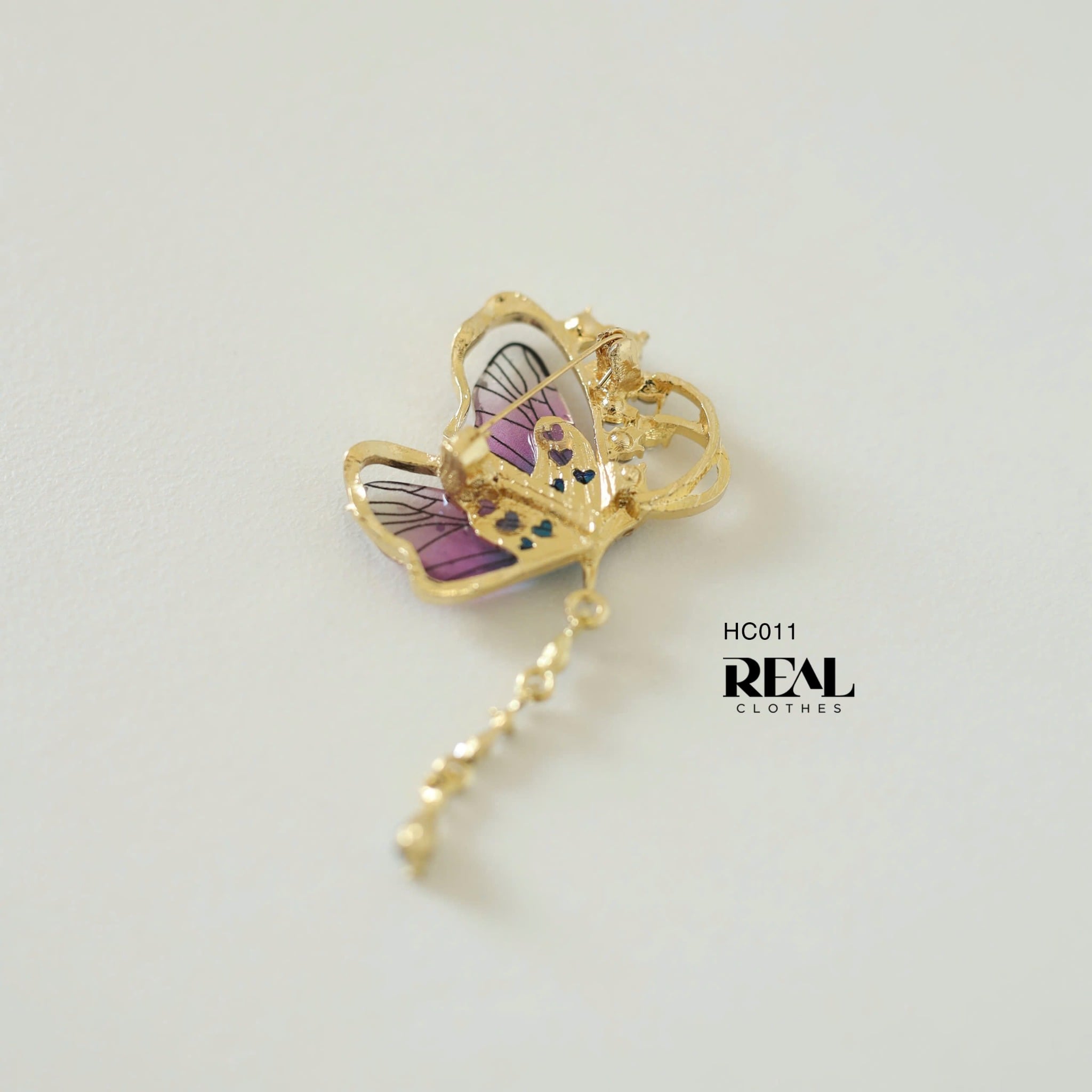 Cài áo bướm kim tuyến tím