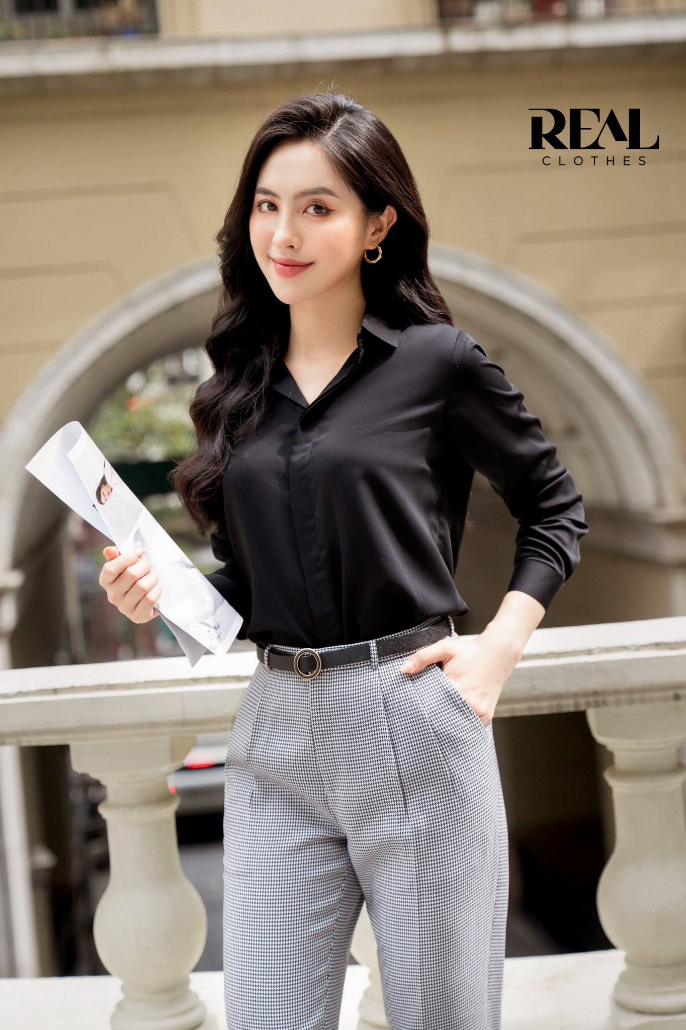 Quần lưng cao zigzag đen SALE