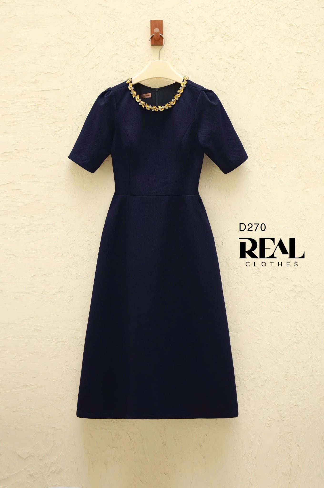 Đầm đính đá xanh đen - size S