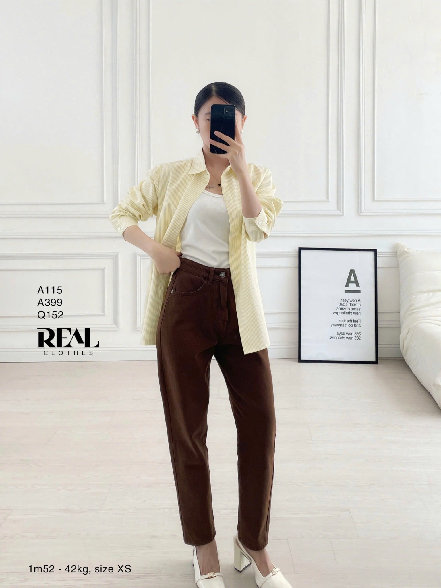 Quần Jeans baggy nâu SALE