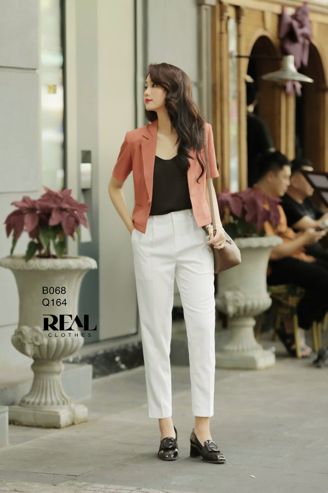 Blazer tay ngắn cam gạch MỚI