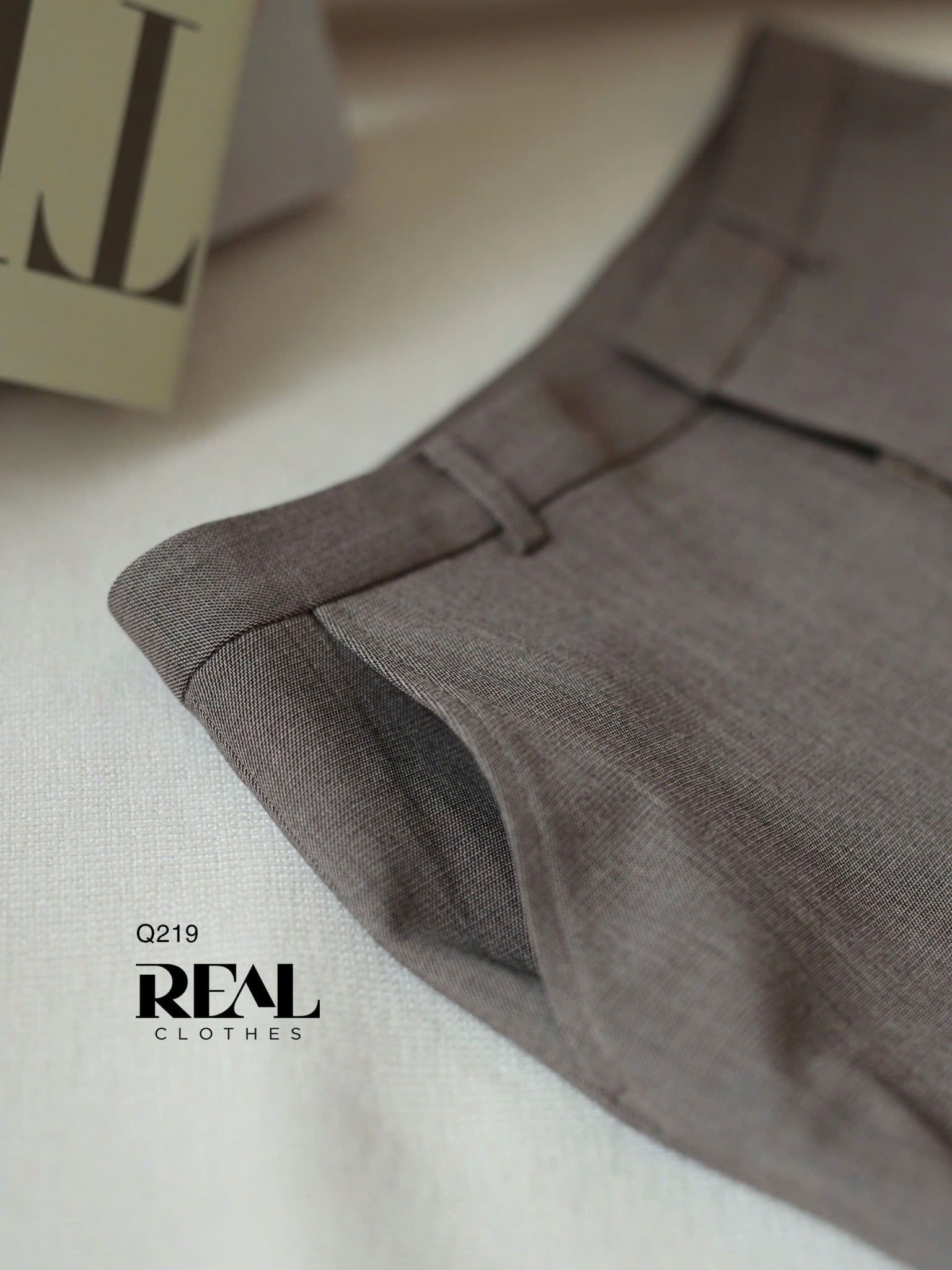 Quần suông Paris xám nâu