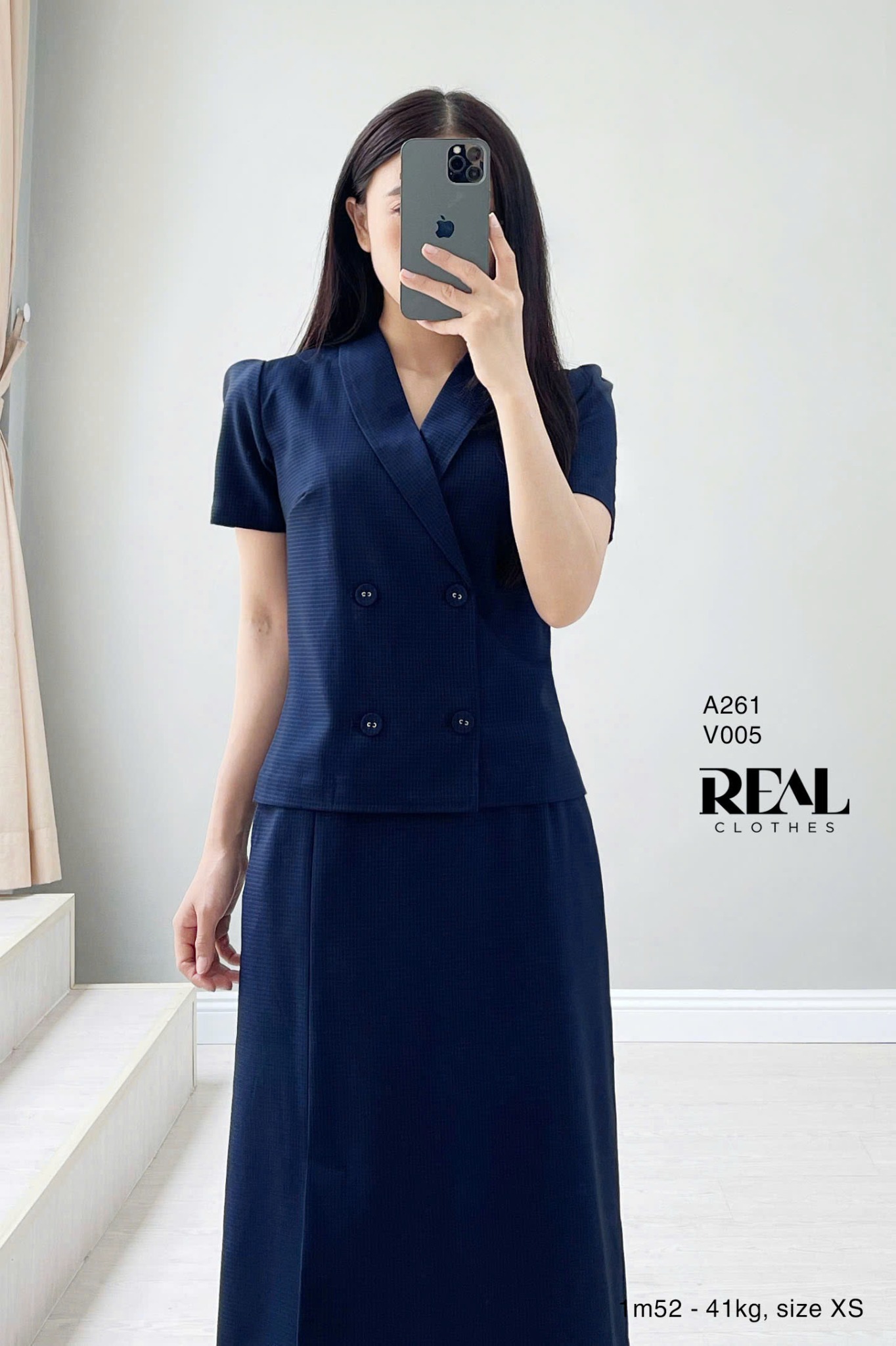 Váy Japan cách điệu ô vuông xanh SALE - size XS