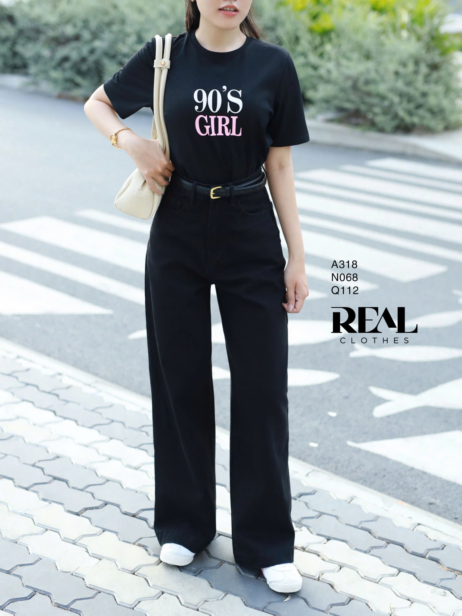 Quần Jeans suông đen