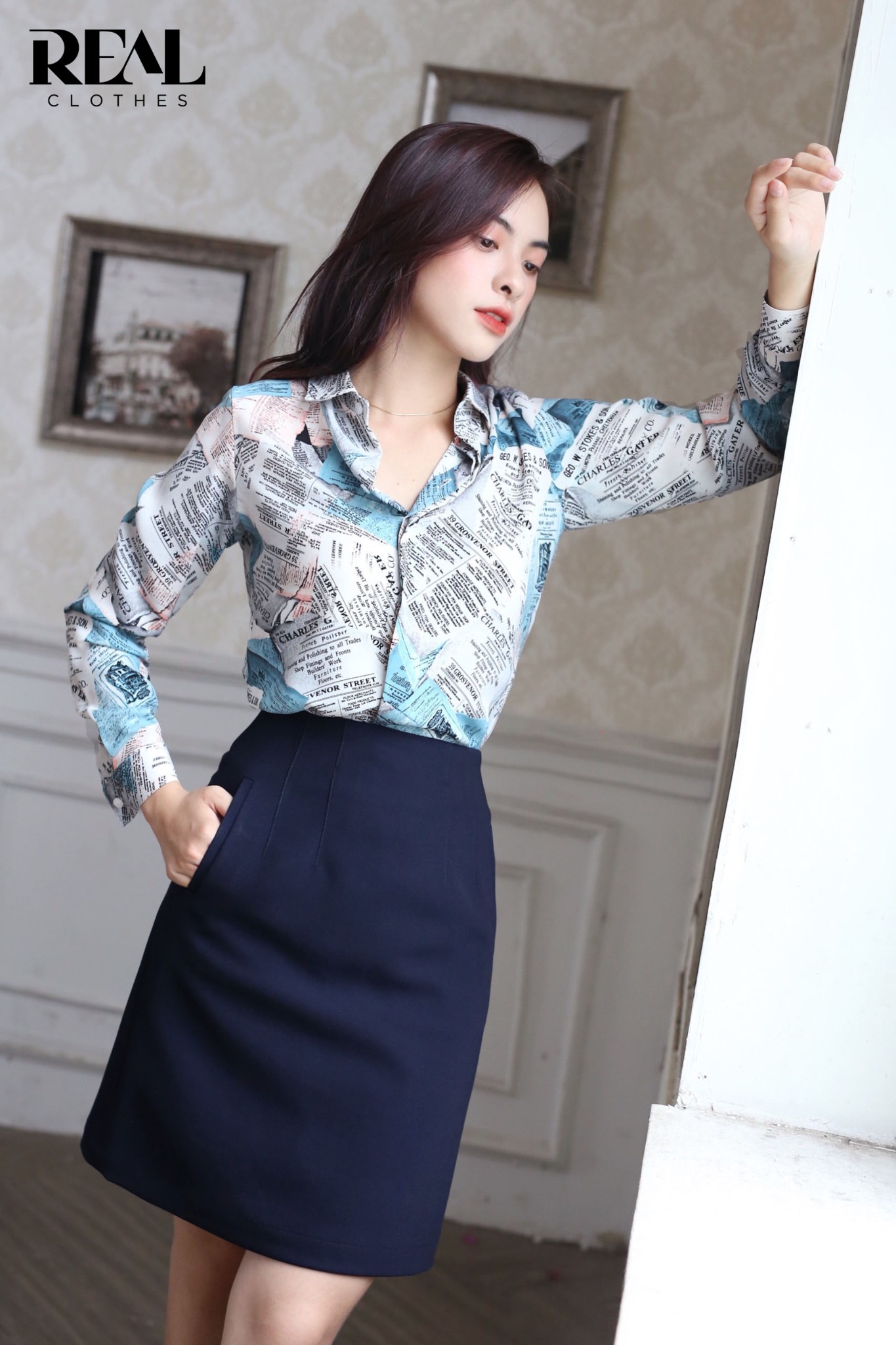 Váy Tokyo cindy xanh đen