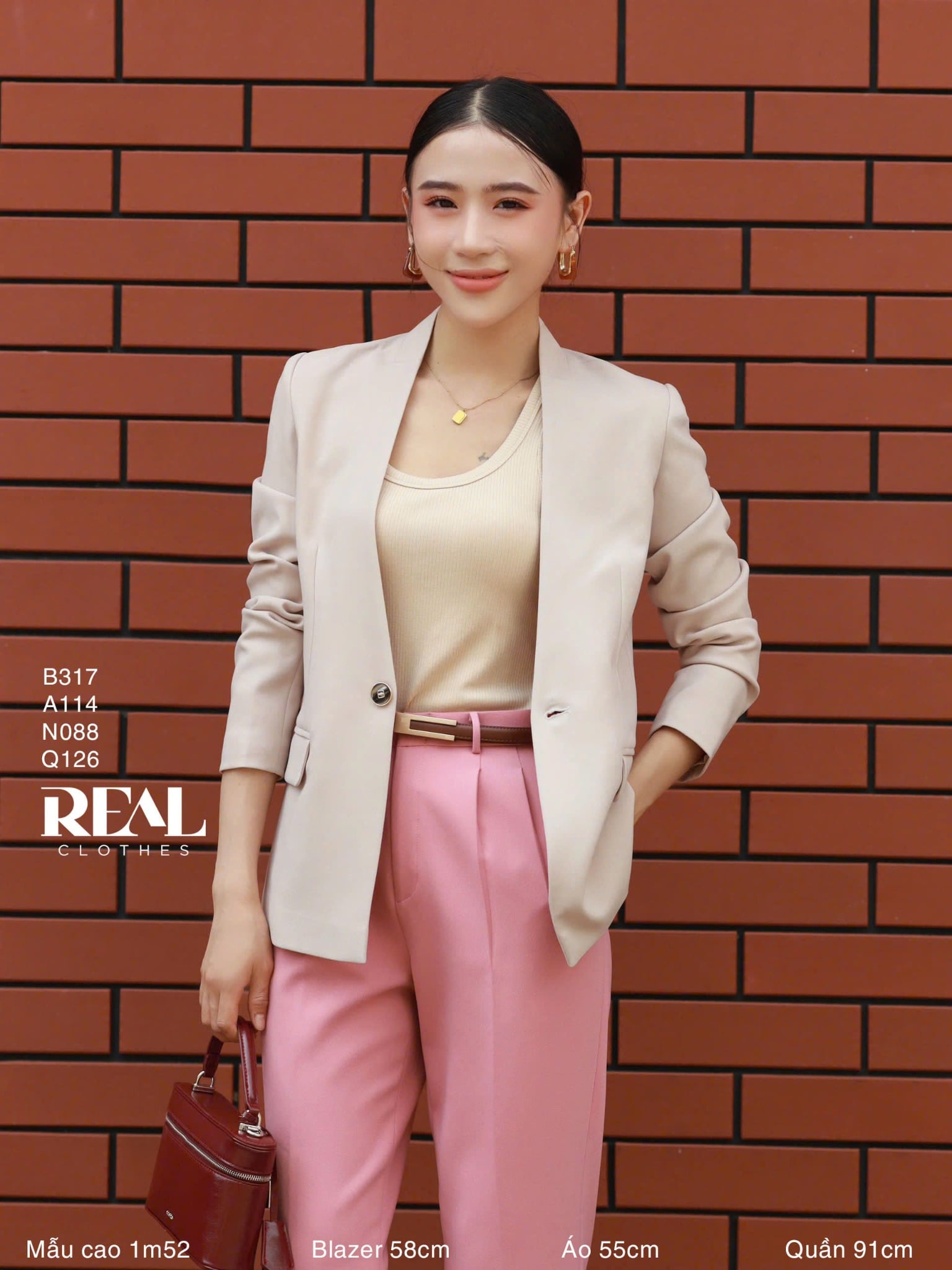 Quần lưng cao cindy hồng đậm SALE