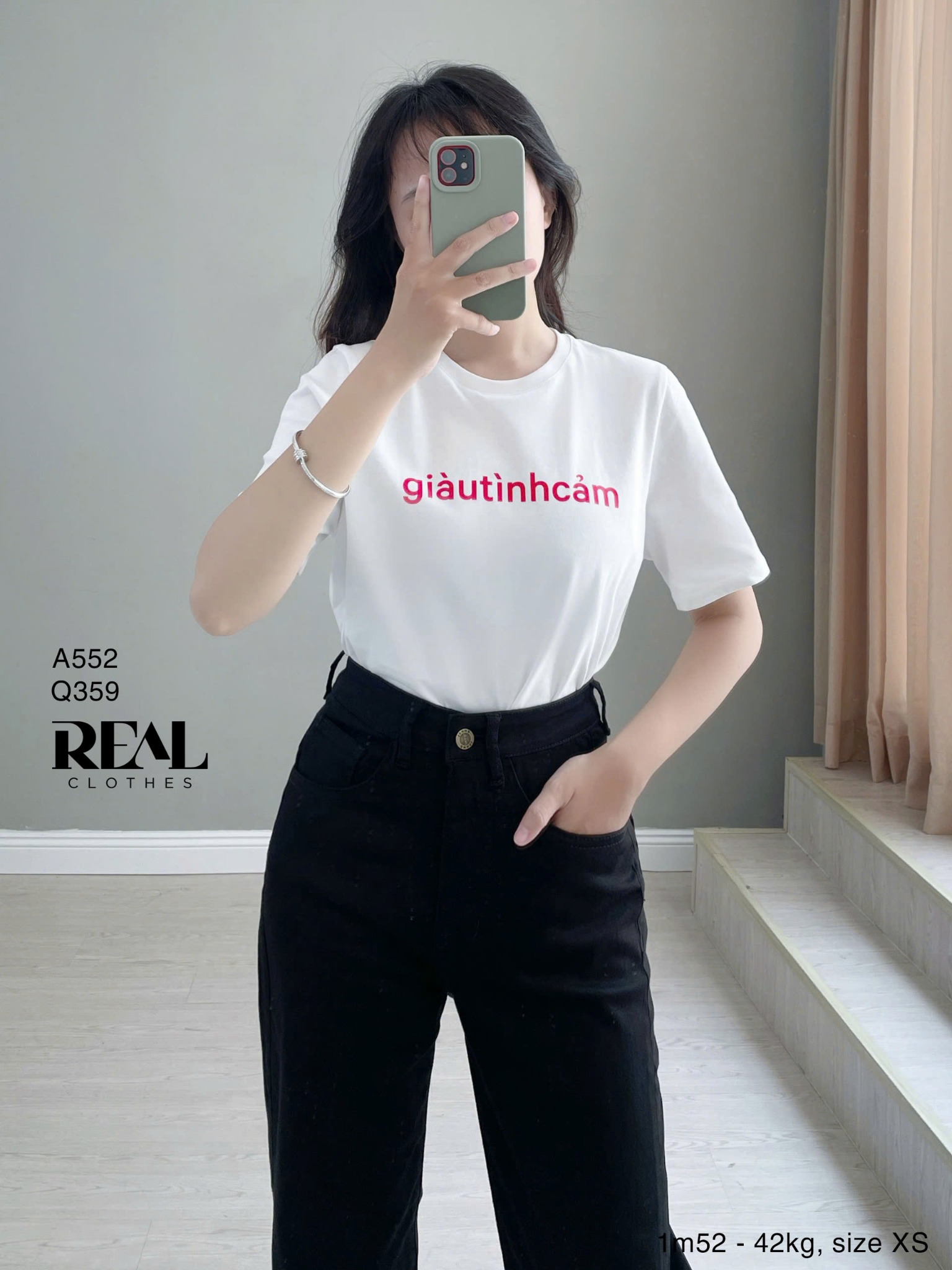 Áo thun cotton GIÀU TÌNH CẢM trắng SALE