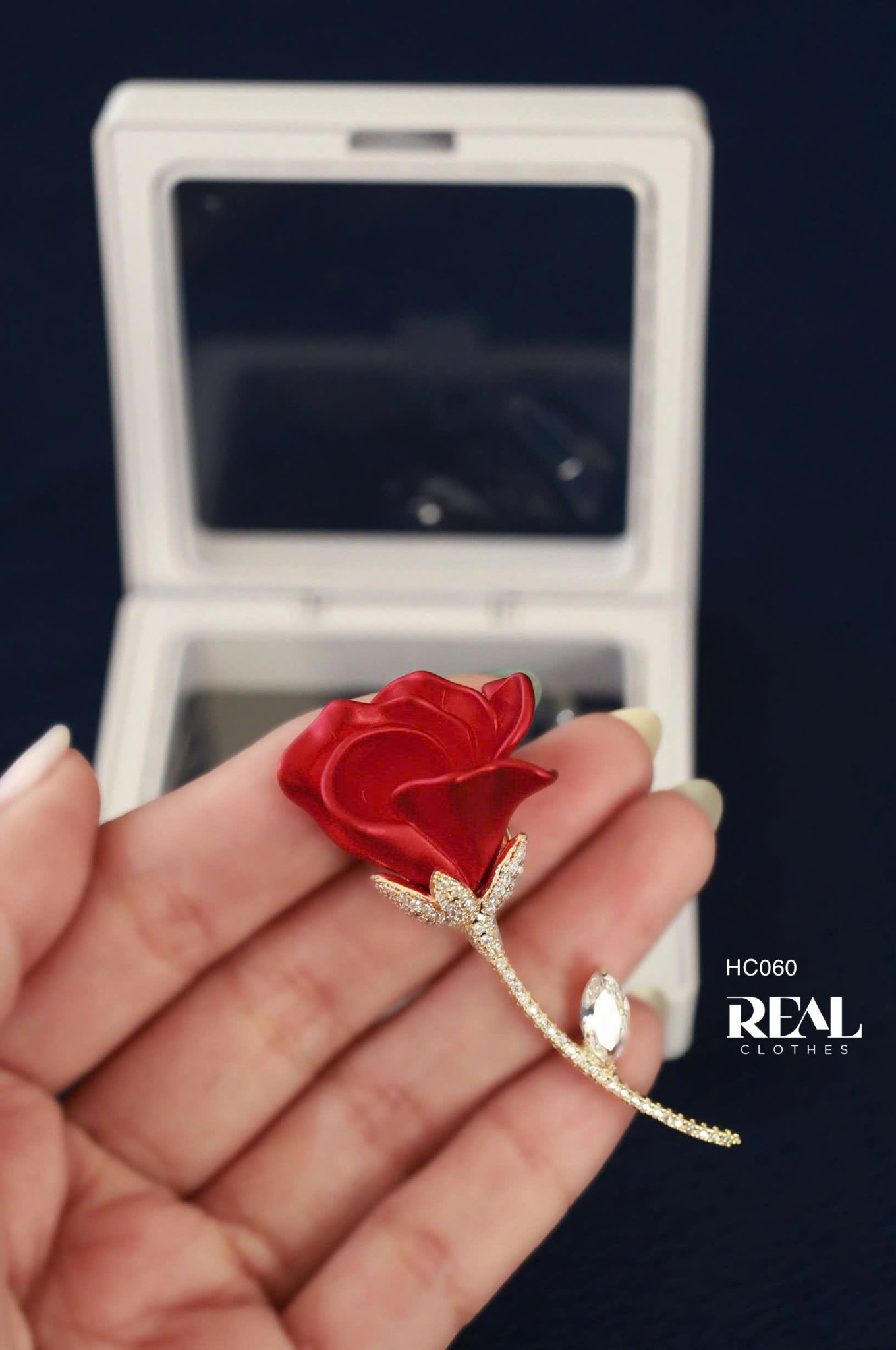 Cài áo Premium rose