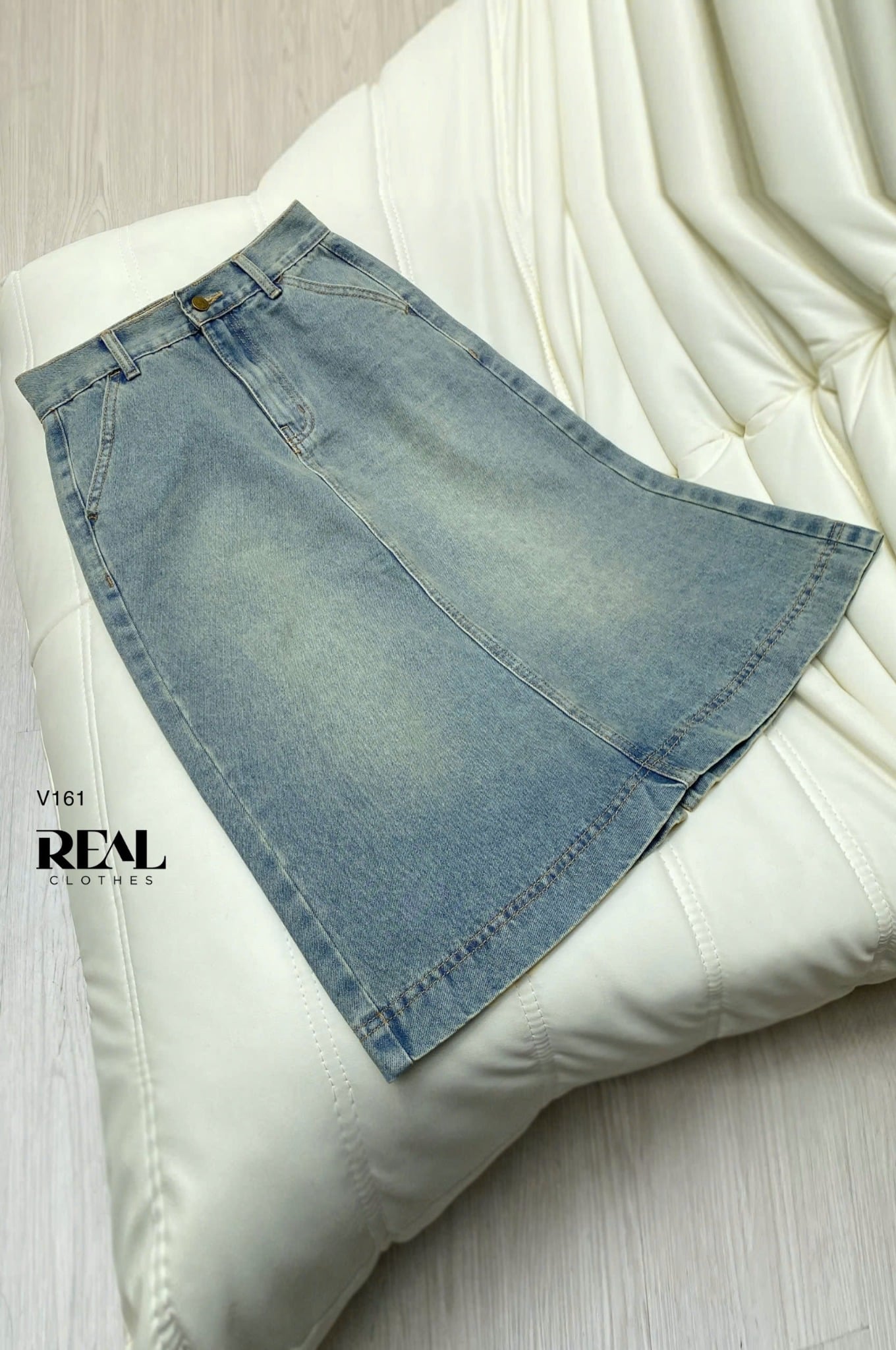 Váy Jeans ngắn xanh nhạt
