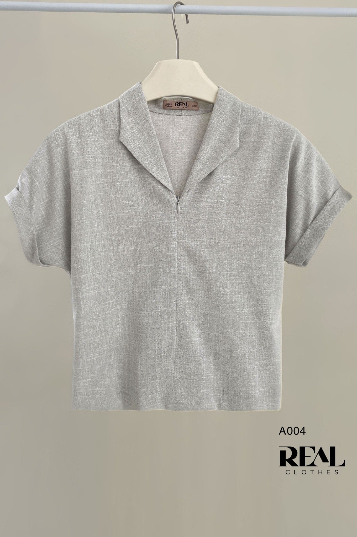 Áo cánh dơi linen xám