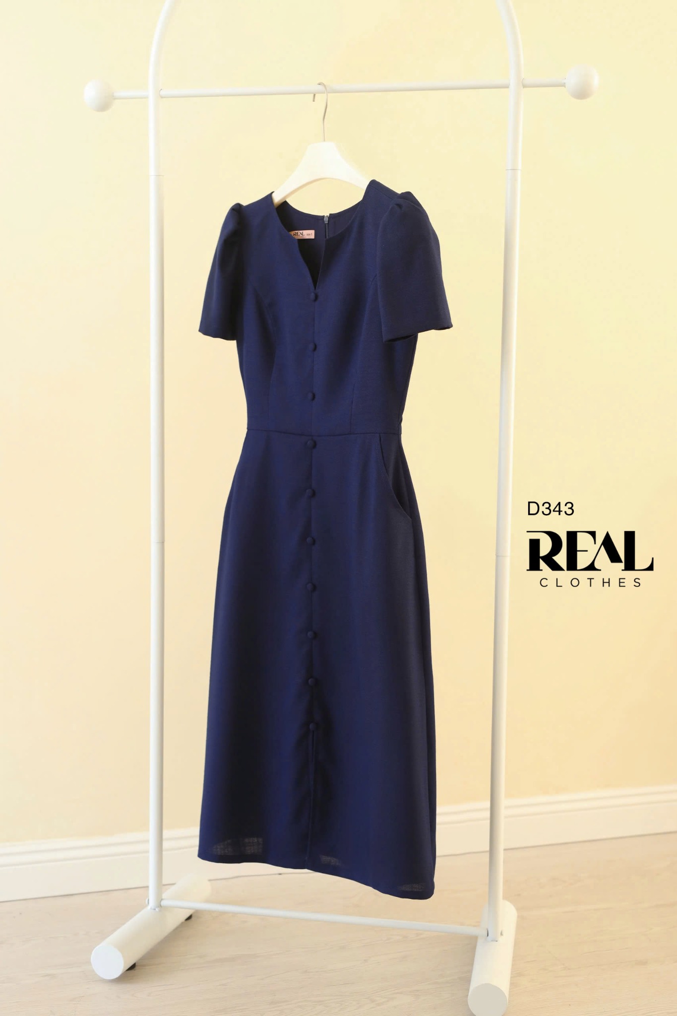 Đầm london linen navy