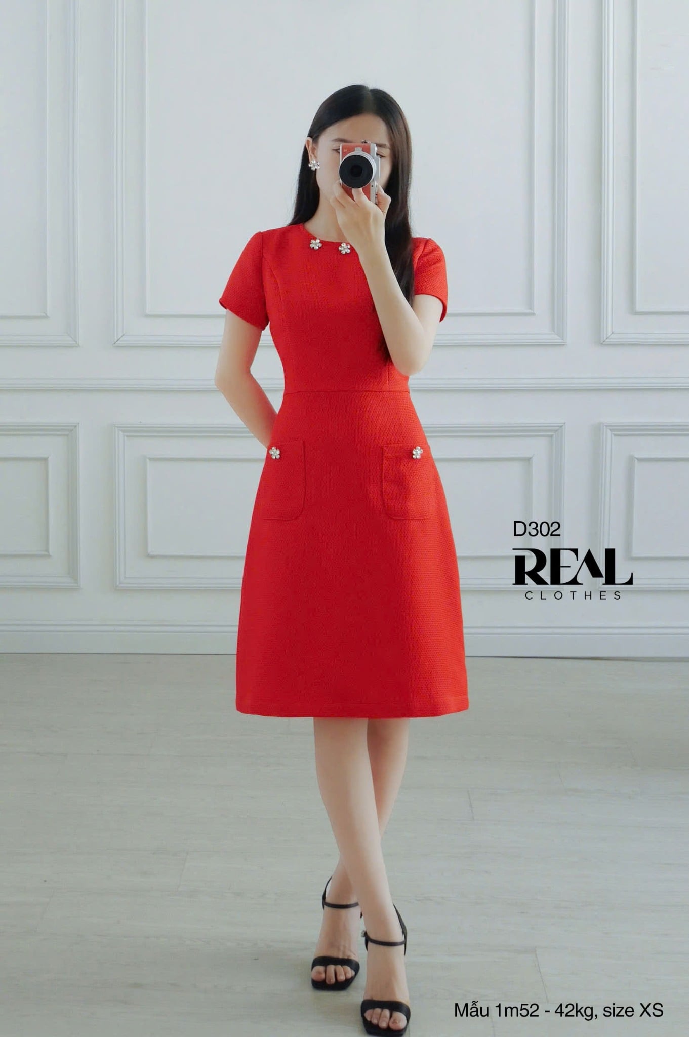 Đầm Mimi Đỏ Kết Hoa