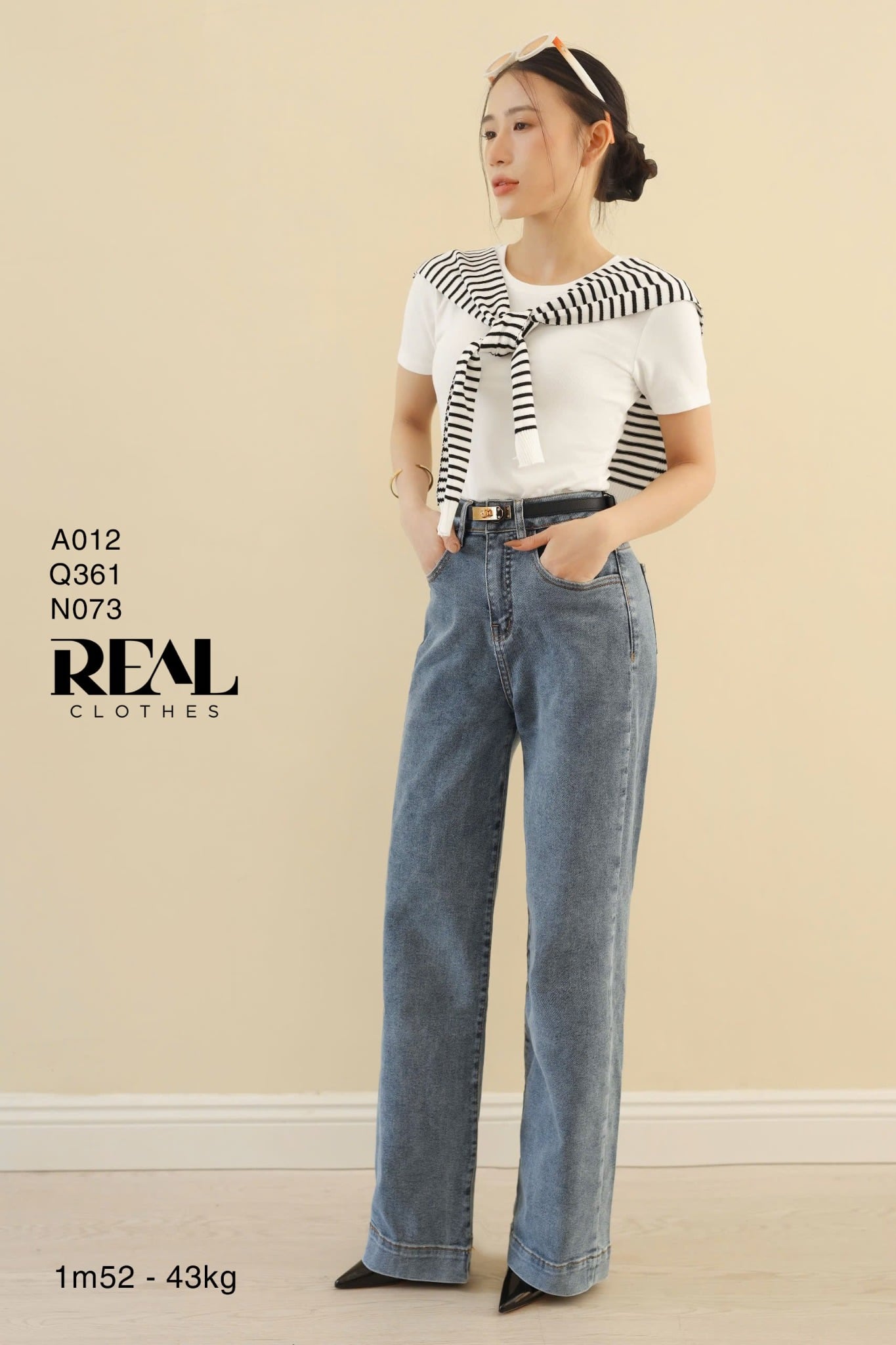 Quần Jeans ống đứng xanh nhạt