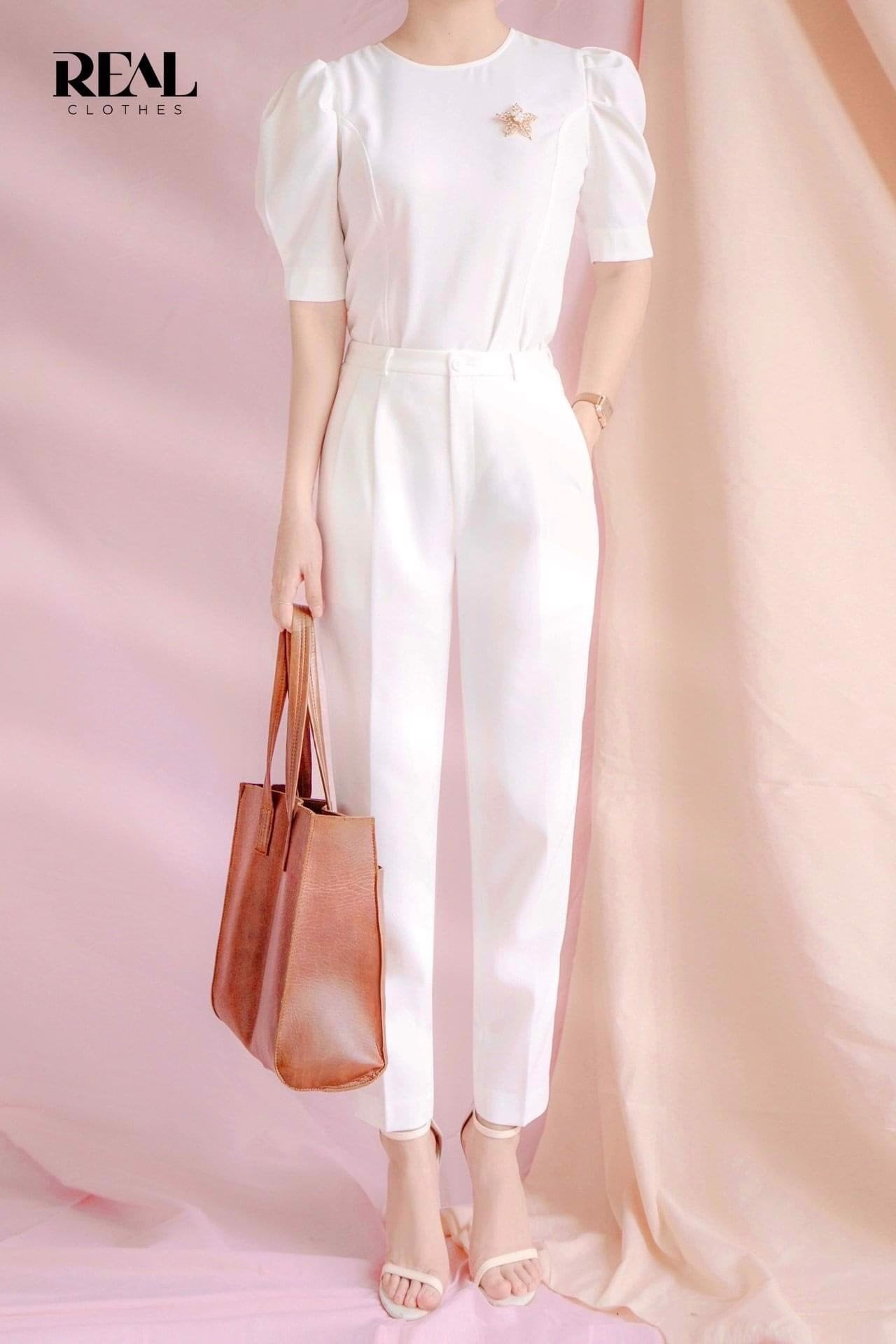 Quần lưng cao cindy trắng SALE