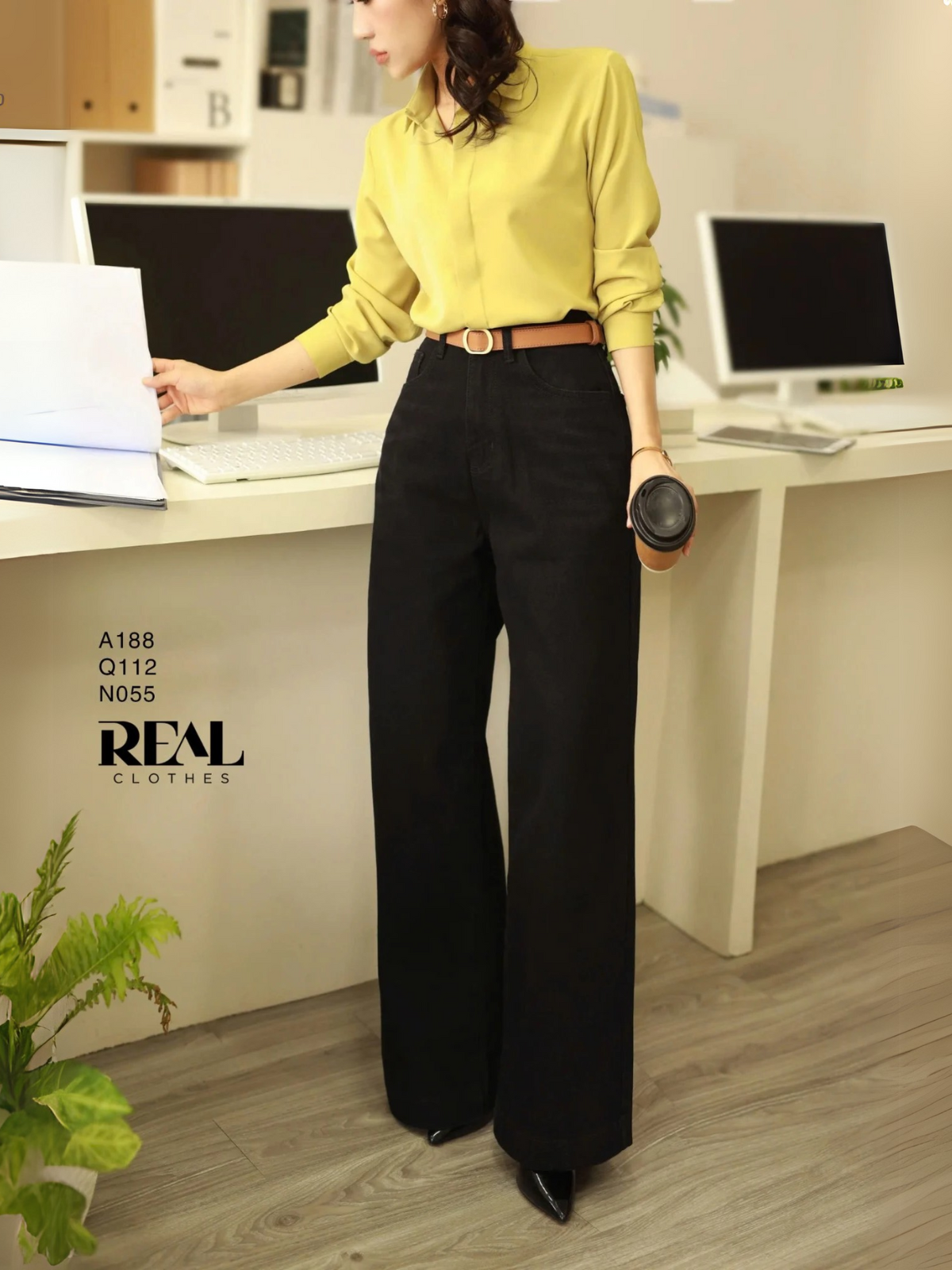 Quần Jeans suông đen