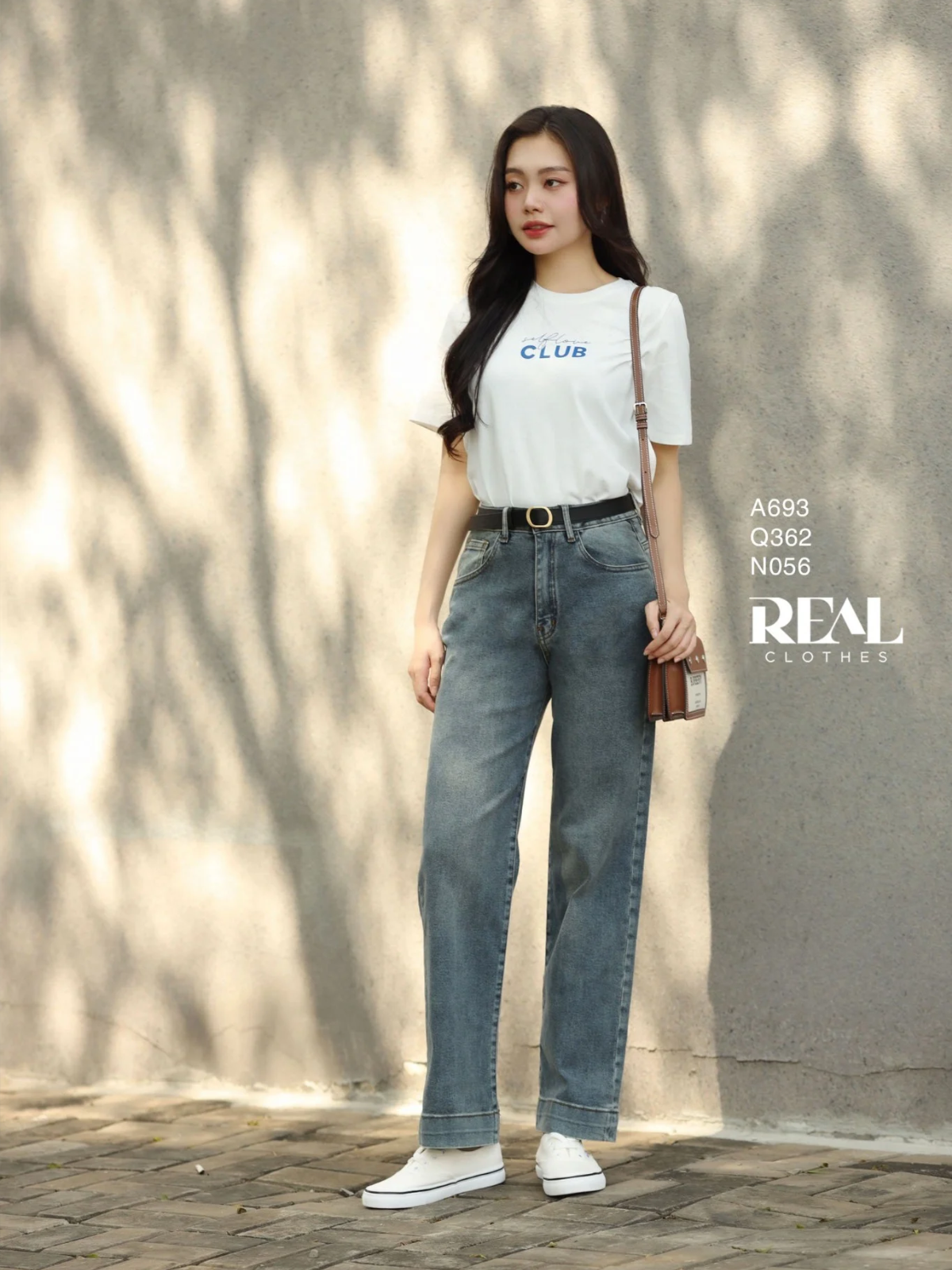  Quần Jeans ống đứng xanh đậm 