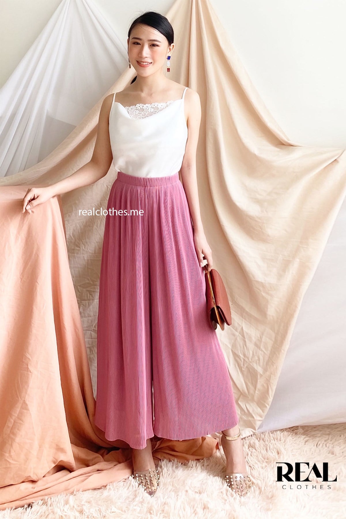 Quần dập li hồng dài 80 / 94 SALE