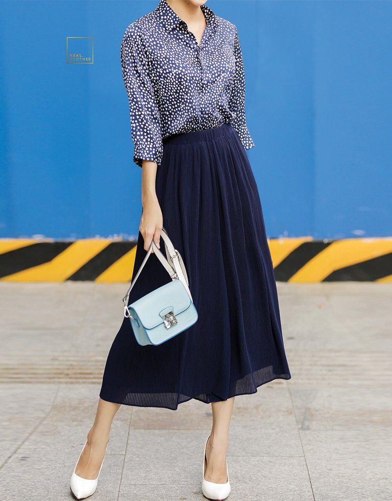 Quần dập li xanh đen dài 80 / 94 SALE