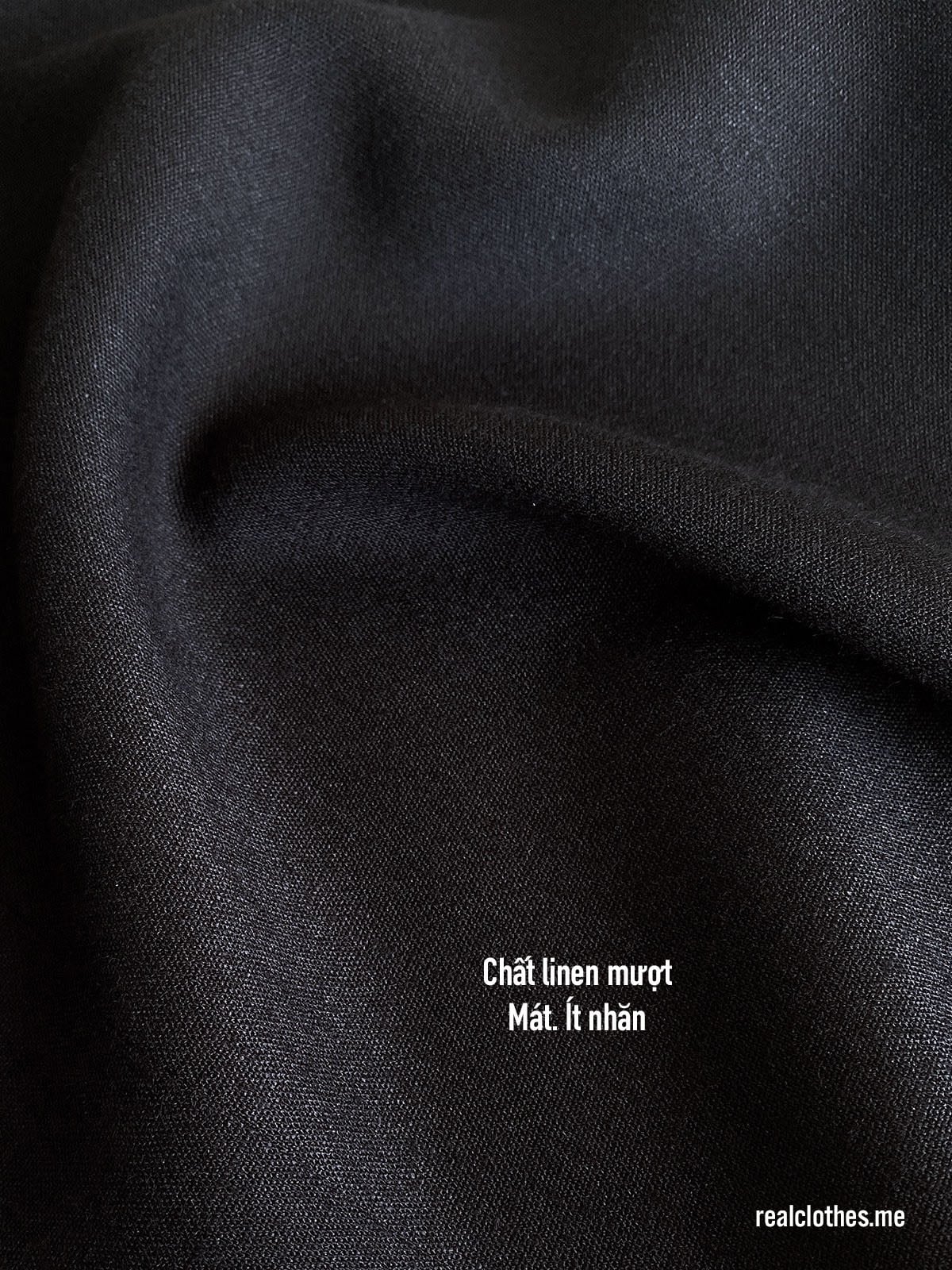 Quần suông linen đen