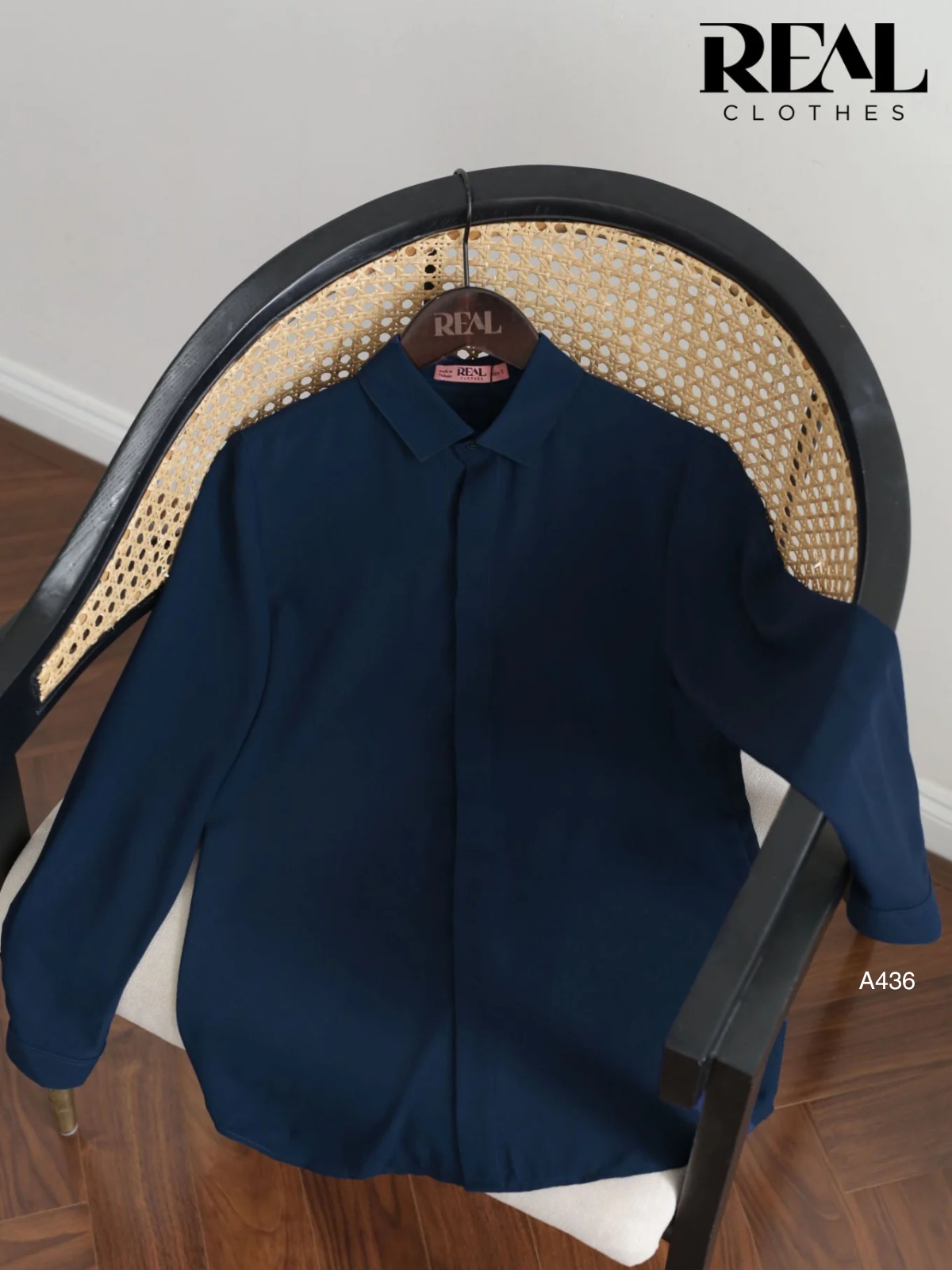 Sơ mi cổ mềm xanh đen MỚI