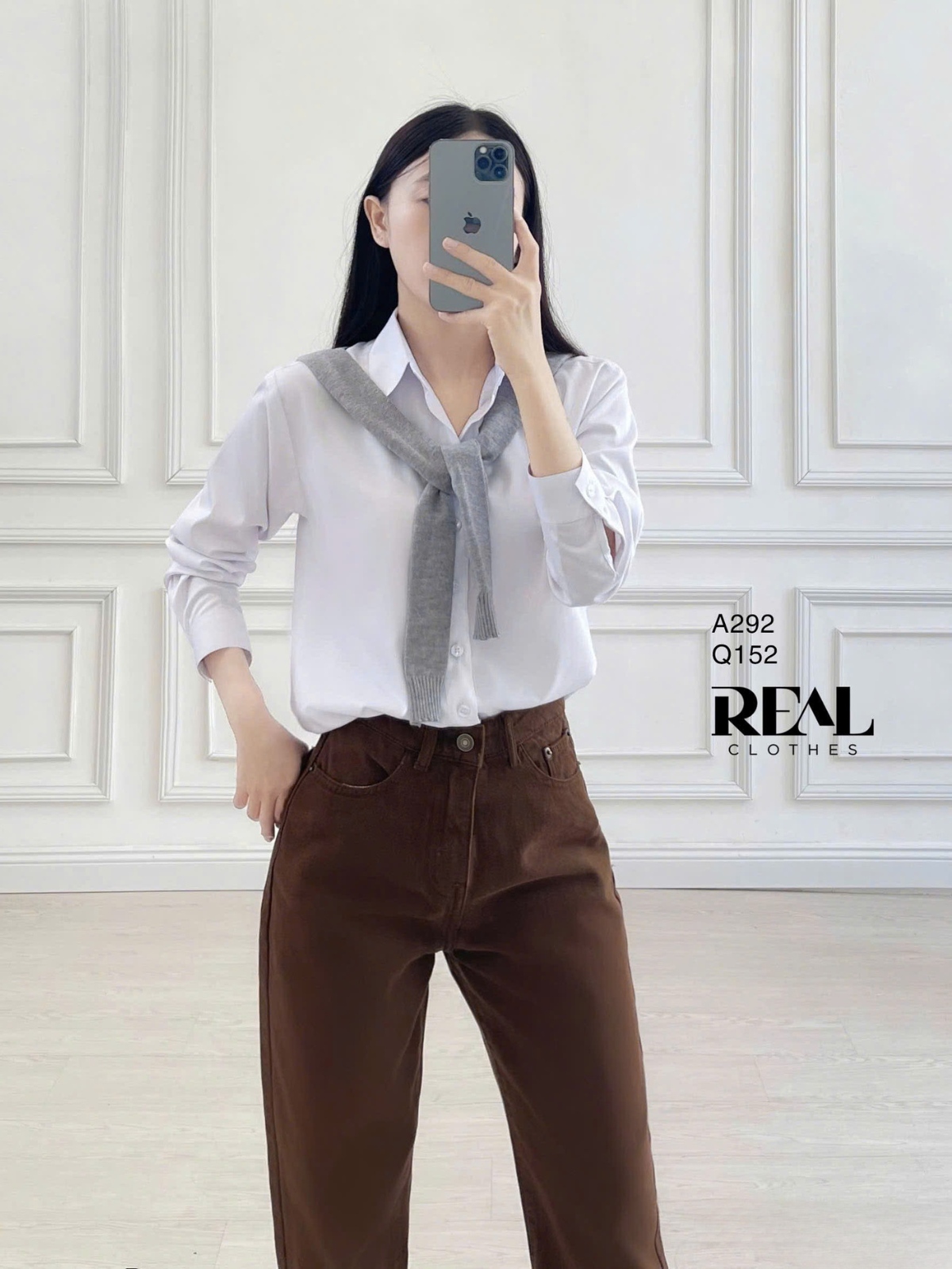 Sơ mi form rộng trắng SALE