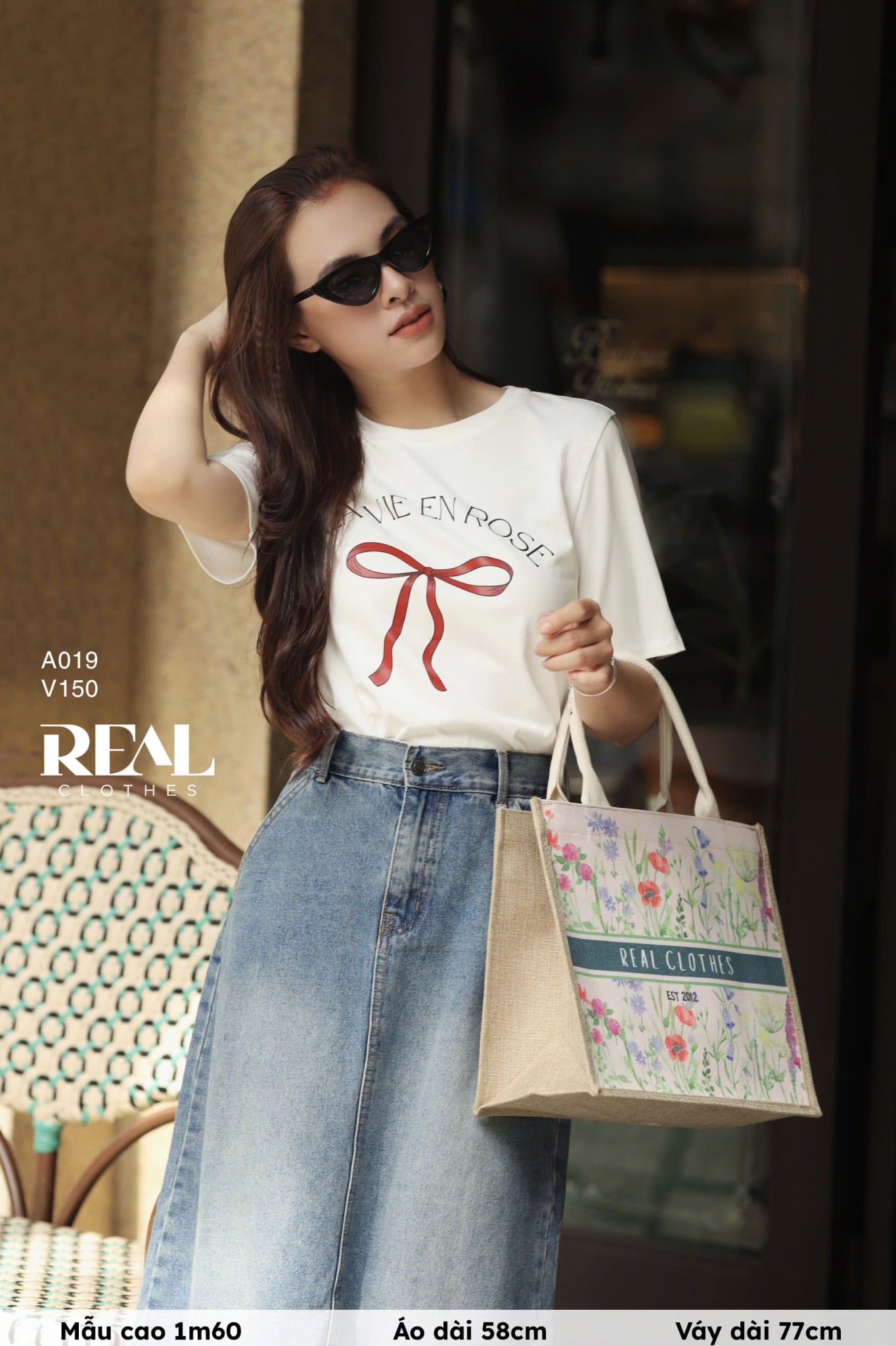 Áo thun cotton ROSE trắng SALE