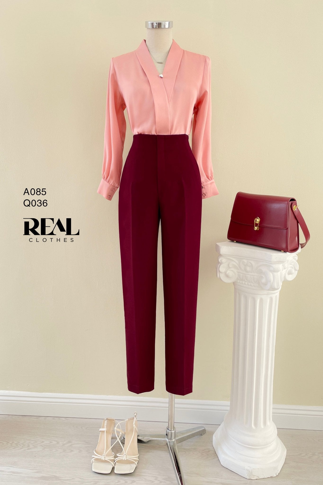 Áo Sarah lụa hồng SALE